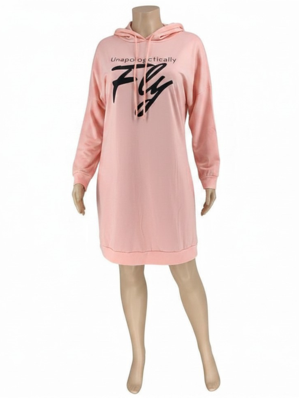 Pink Plus Size Letter Hoodie
