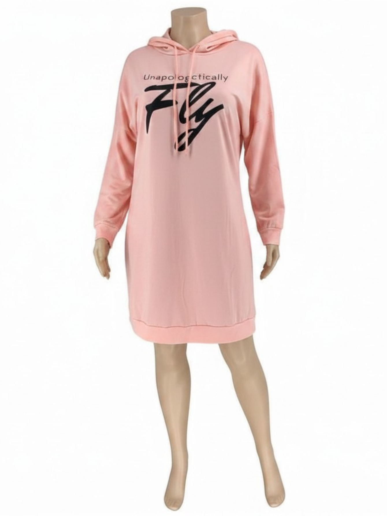 Pink Plus Size Letter Hoodie
