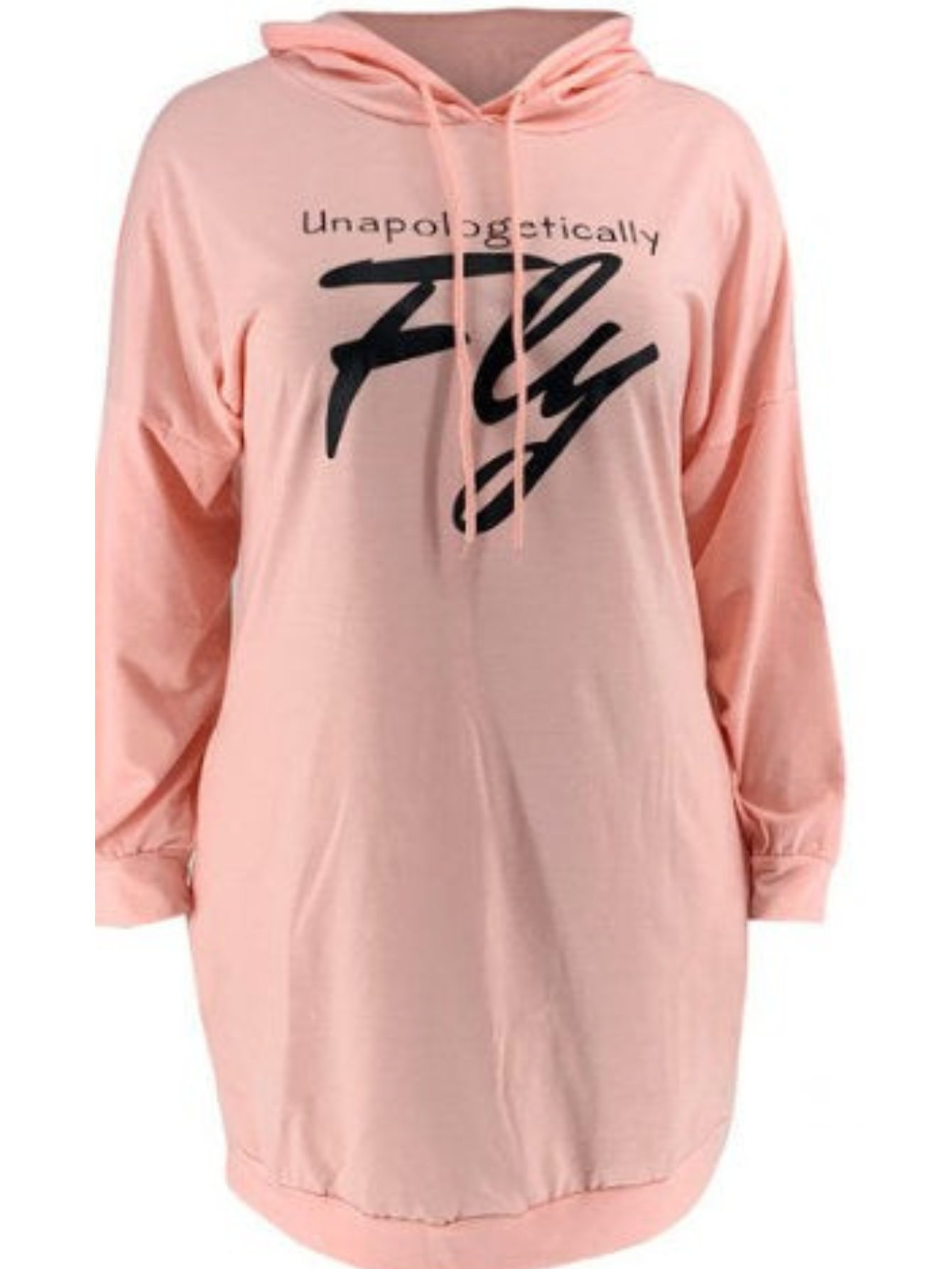 Pink Plus Size Letter Hoodie