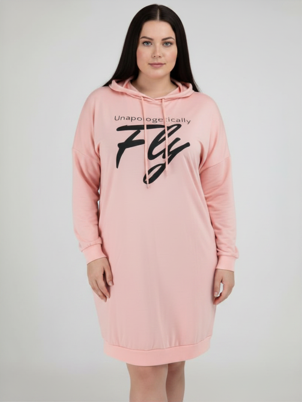 Pink Plus Size Letter Hoodie