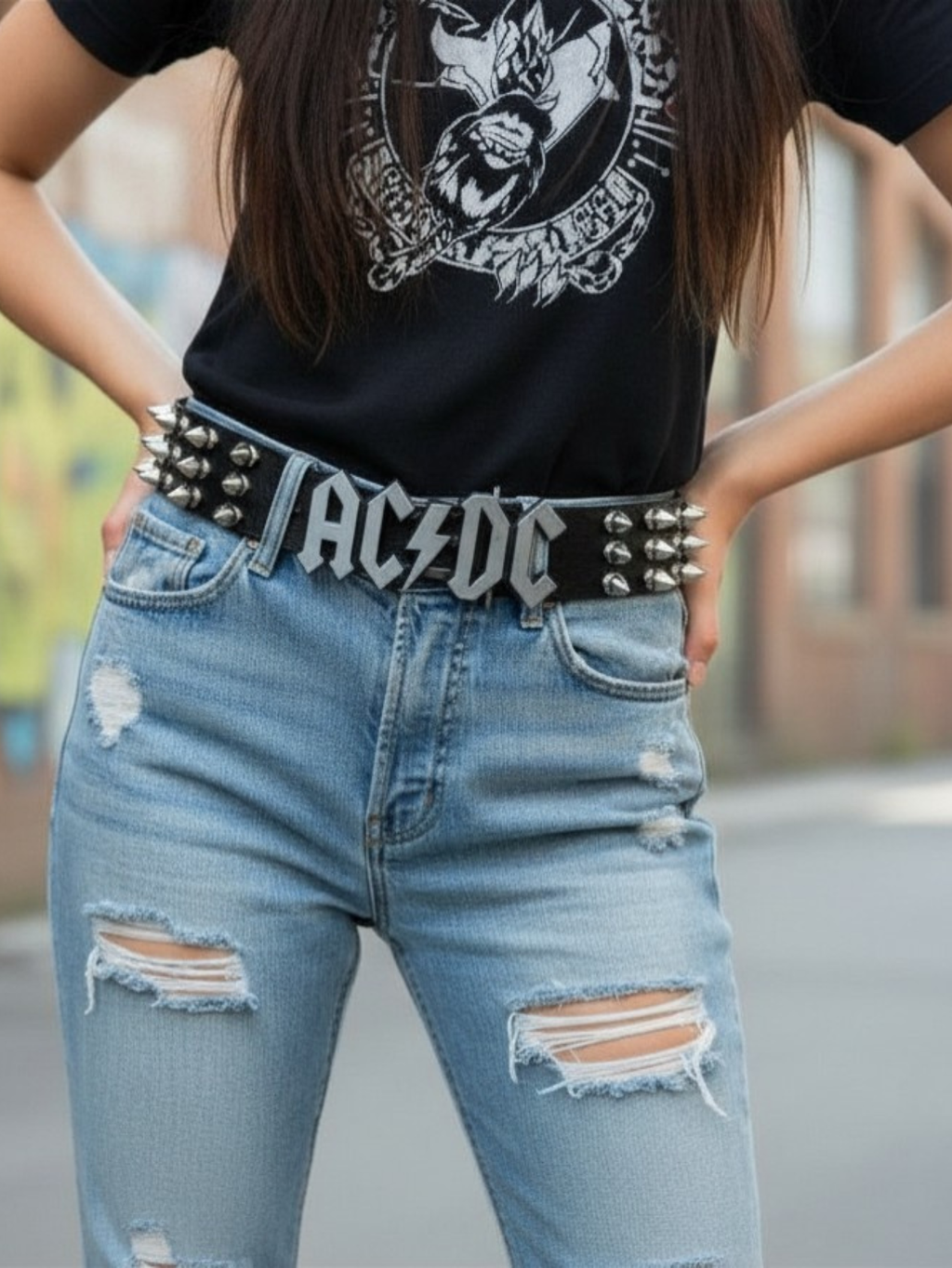 ACDC Rock Tree Spiked Belt