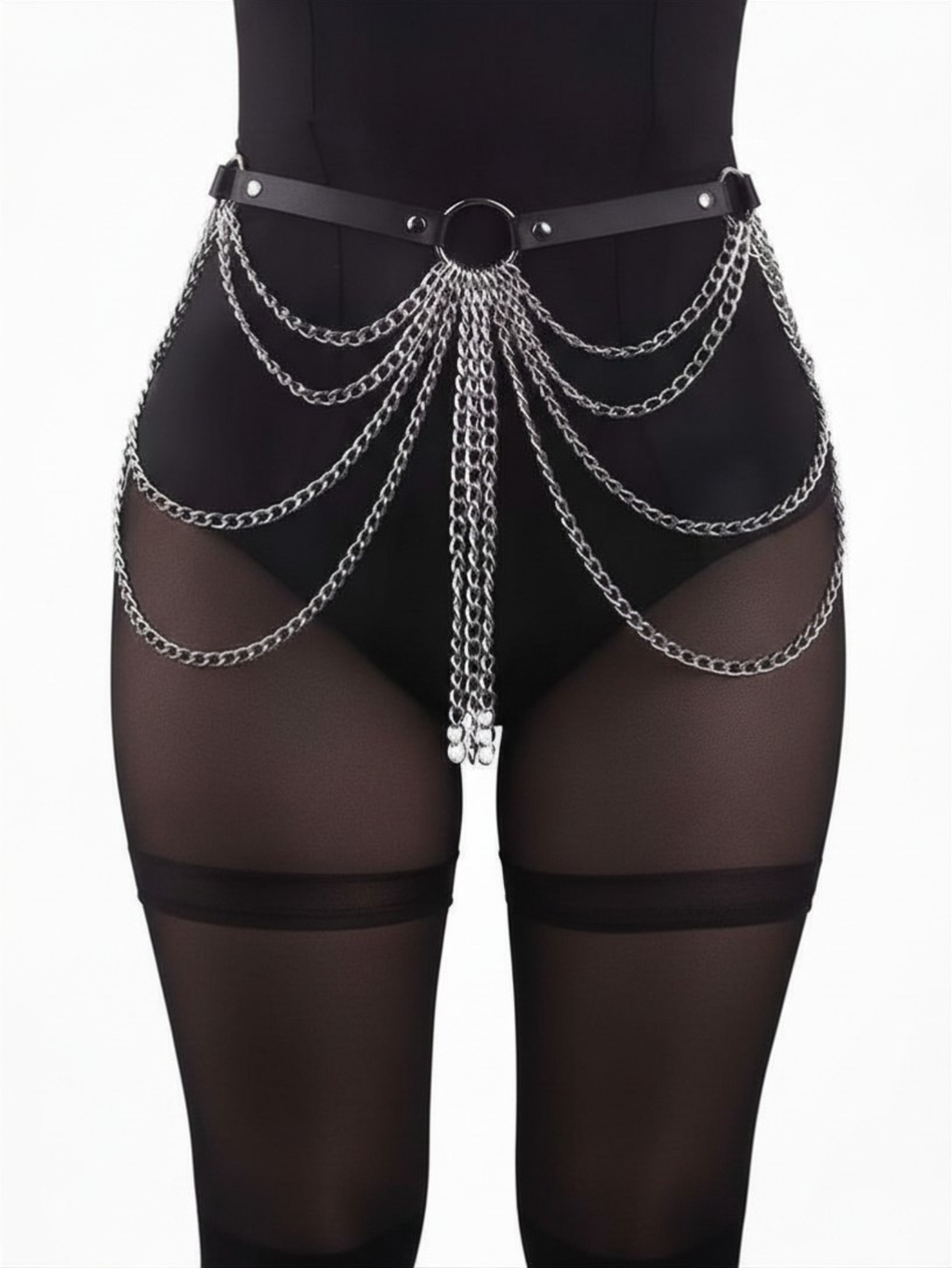 Black O-Ring Chain Belt