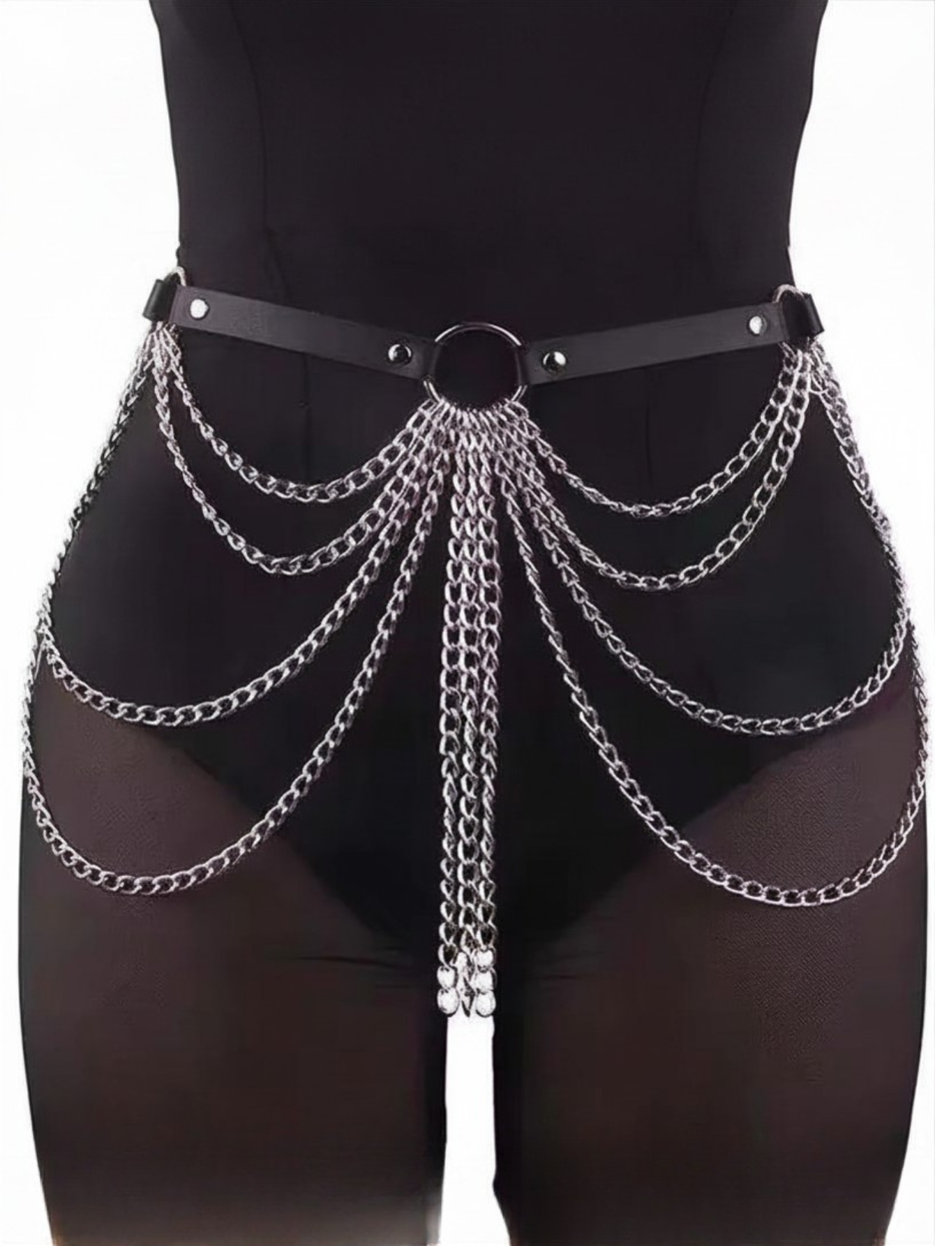 Black O-Ring Chain Belt