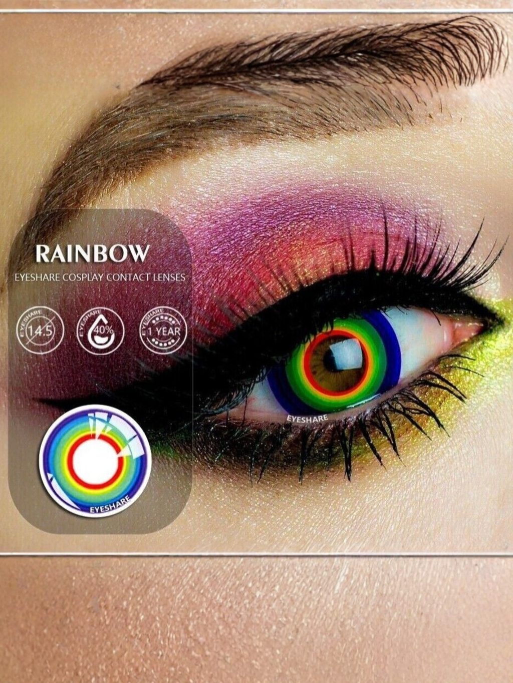 Rainbow Pride Drag Queen Contact Lenses