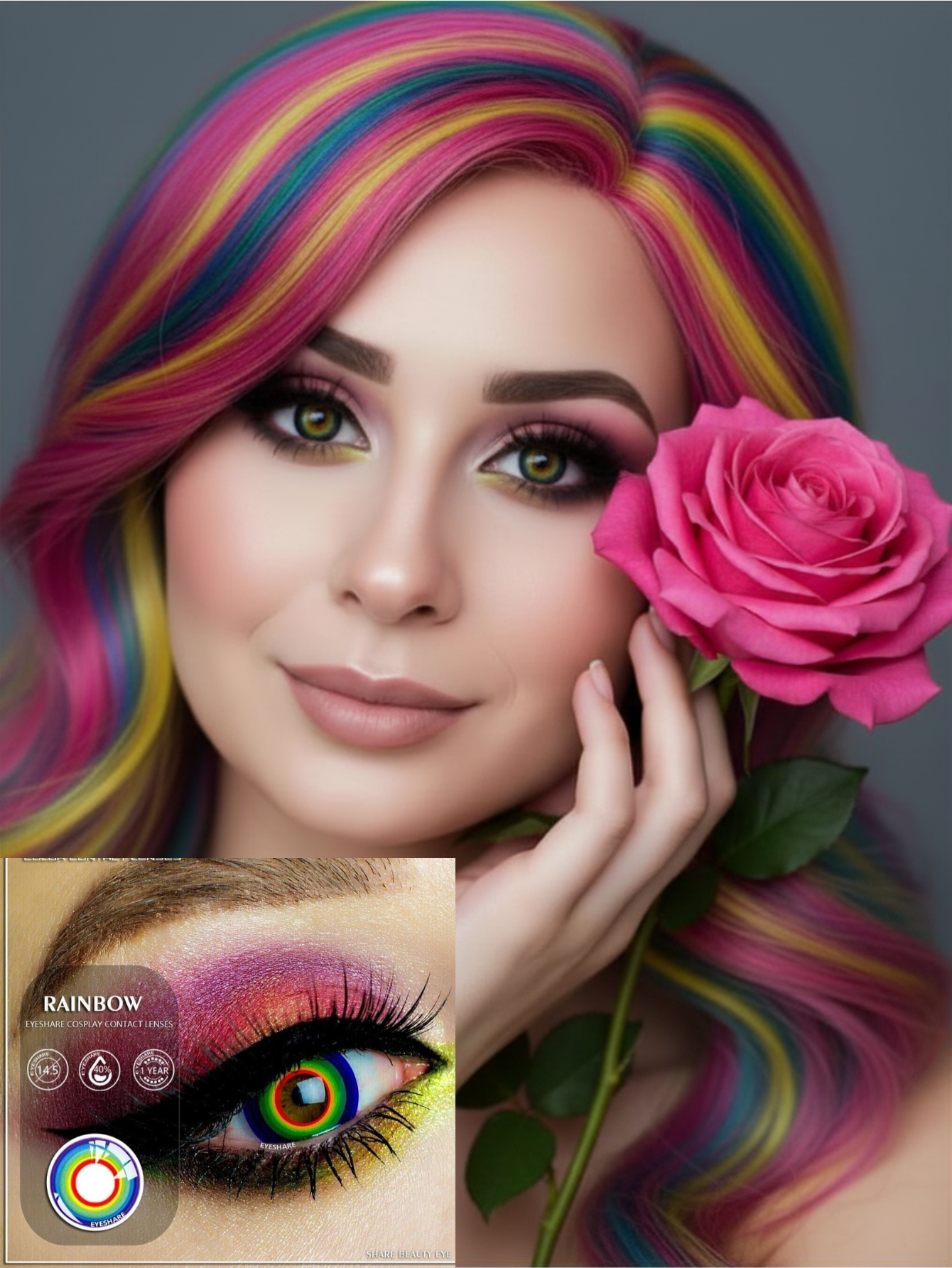 Rainbow Pride Drag Queen Contact Lenses