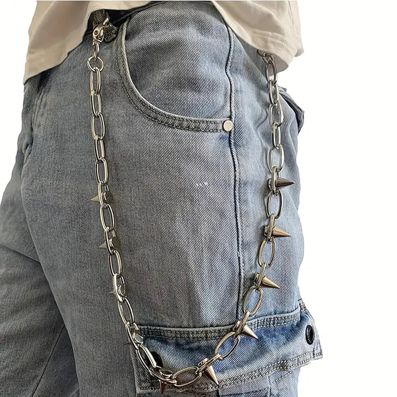 Spiked Punk Wallet Chain Emo