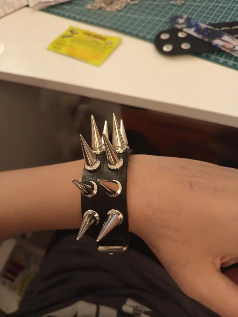 Double Row Spiked Bracelet
