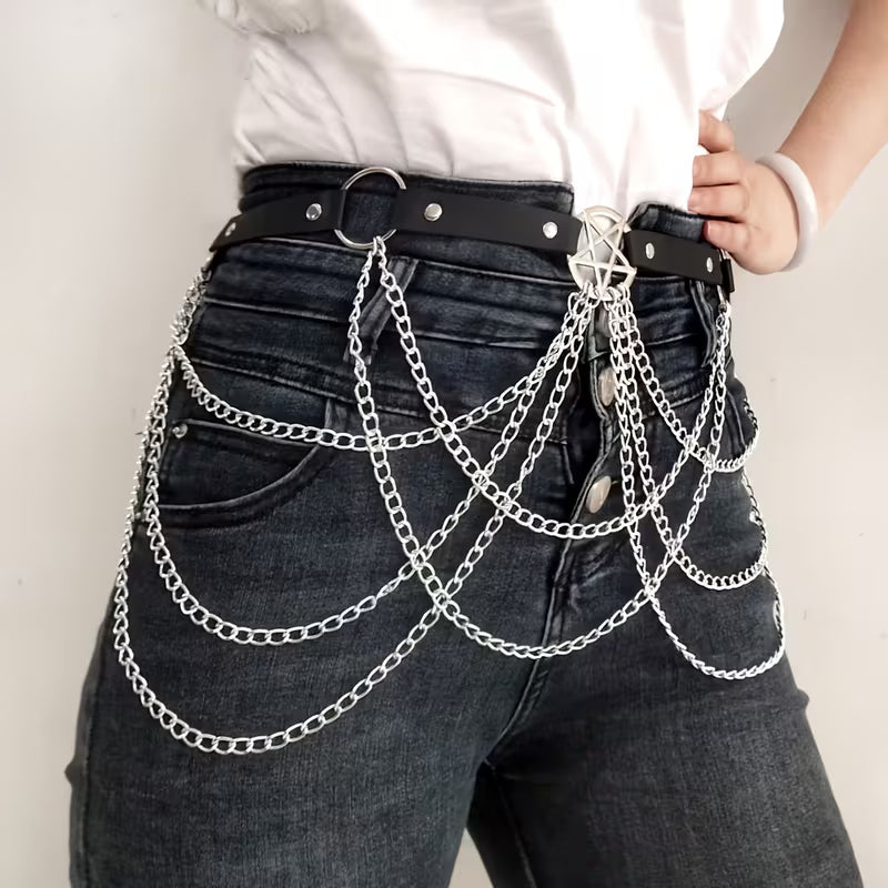 Emo Star Astrology Chain Mail Belt