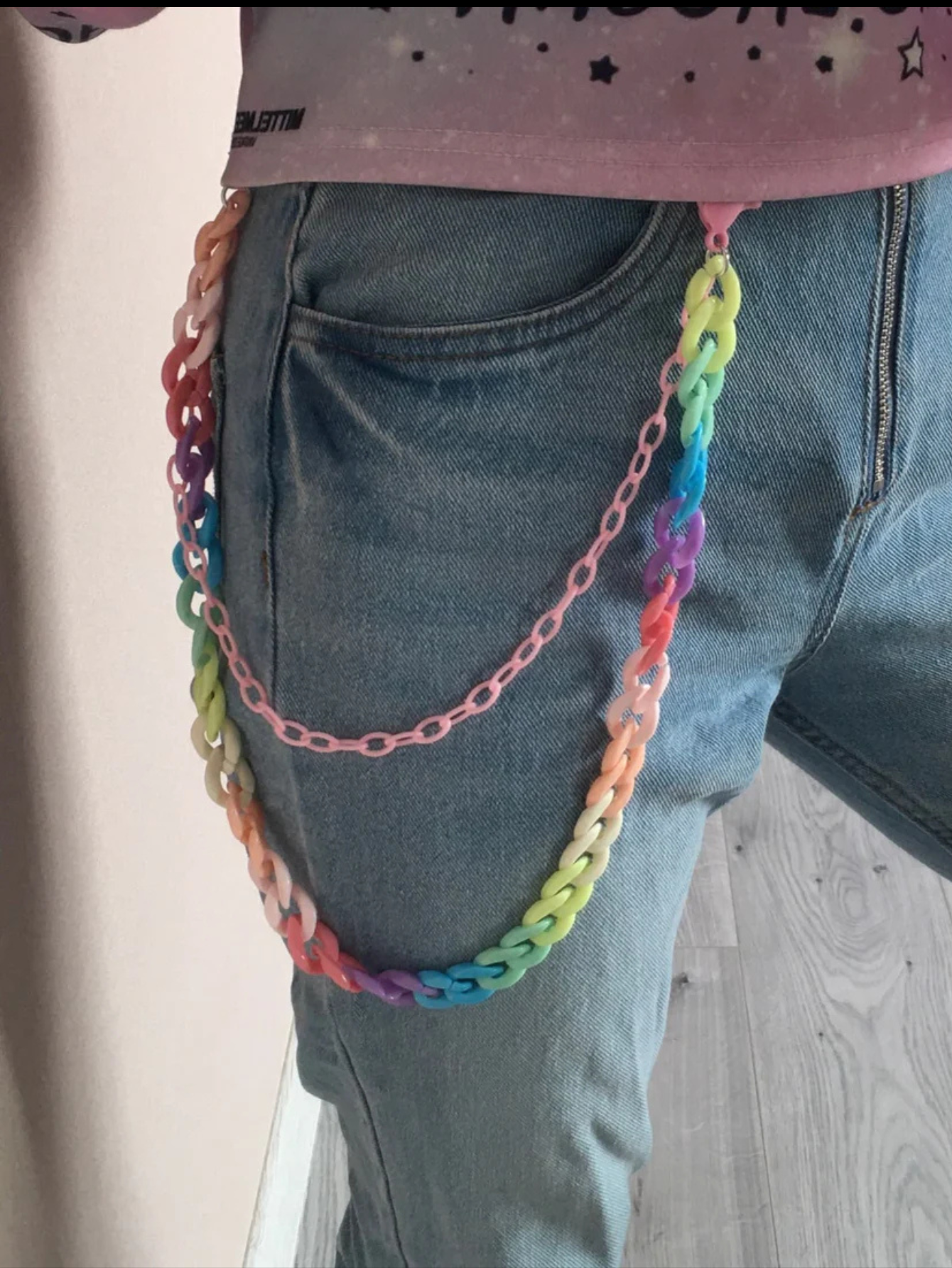 Kandi Hot Pink Pants Chain