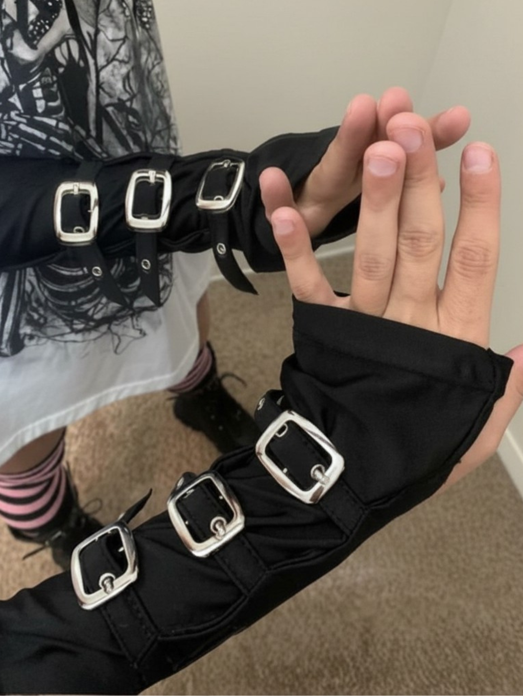 Y2K Emo Grunge Mittens