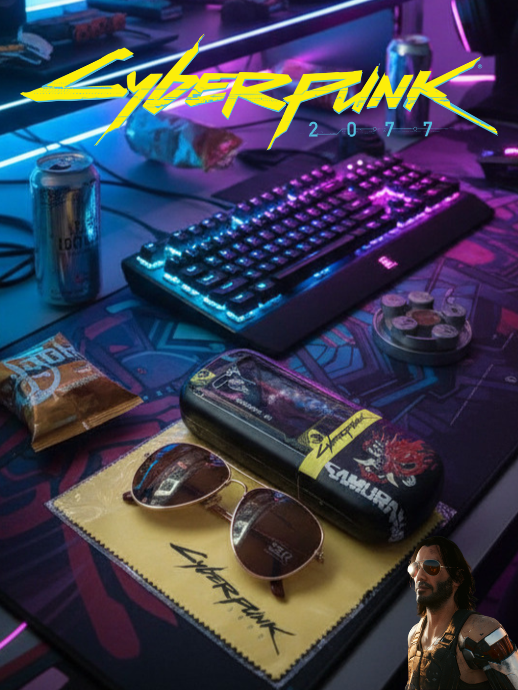 Johnny Silverhand Key Chain Cyberpunk 2077