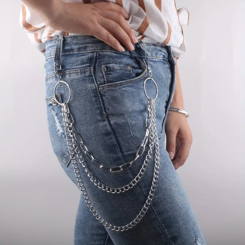 Layered 3 Row Pants Chain