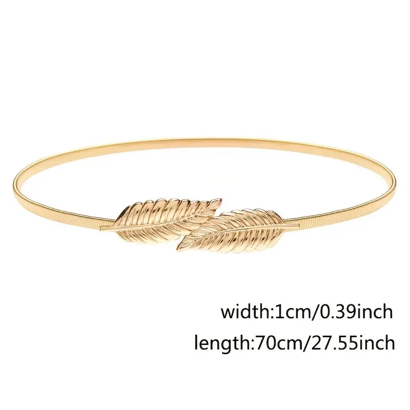 Plus Size Gold Silver Leaf Belt
