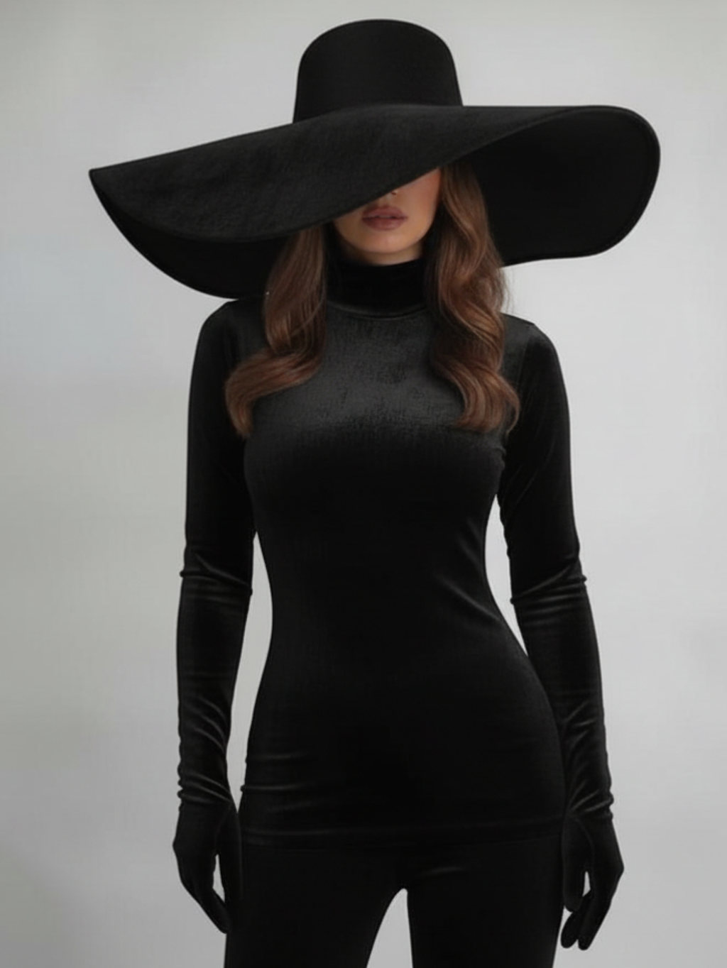 Large Brim Black Hat