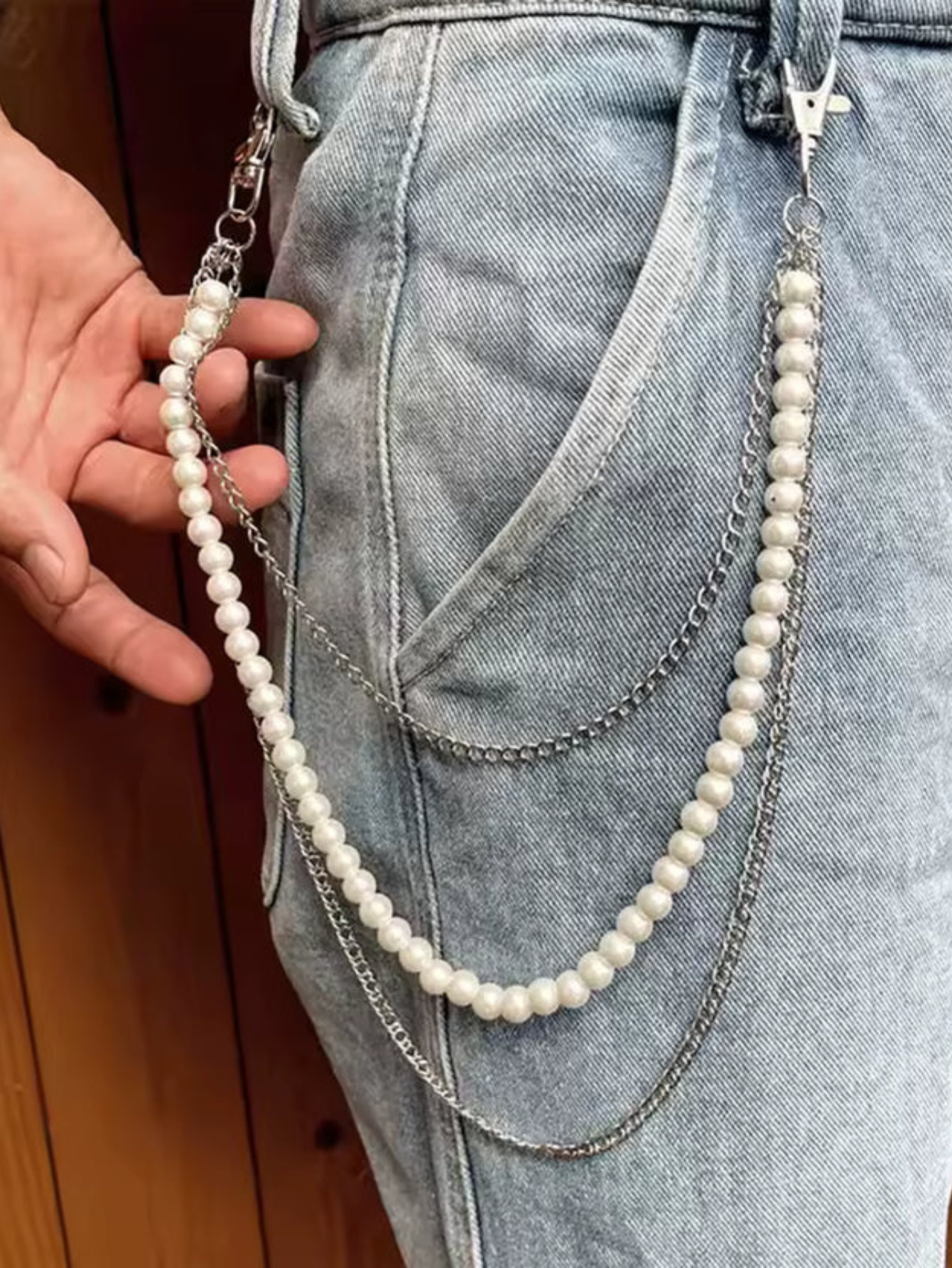 Punk Pearl Wallet Chain