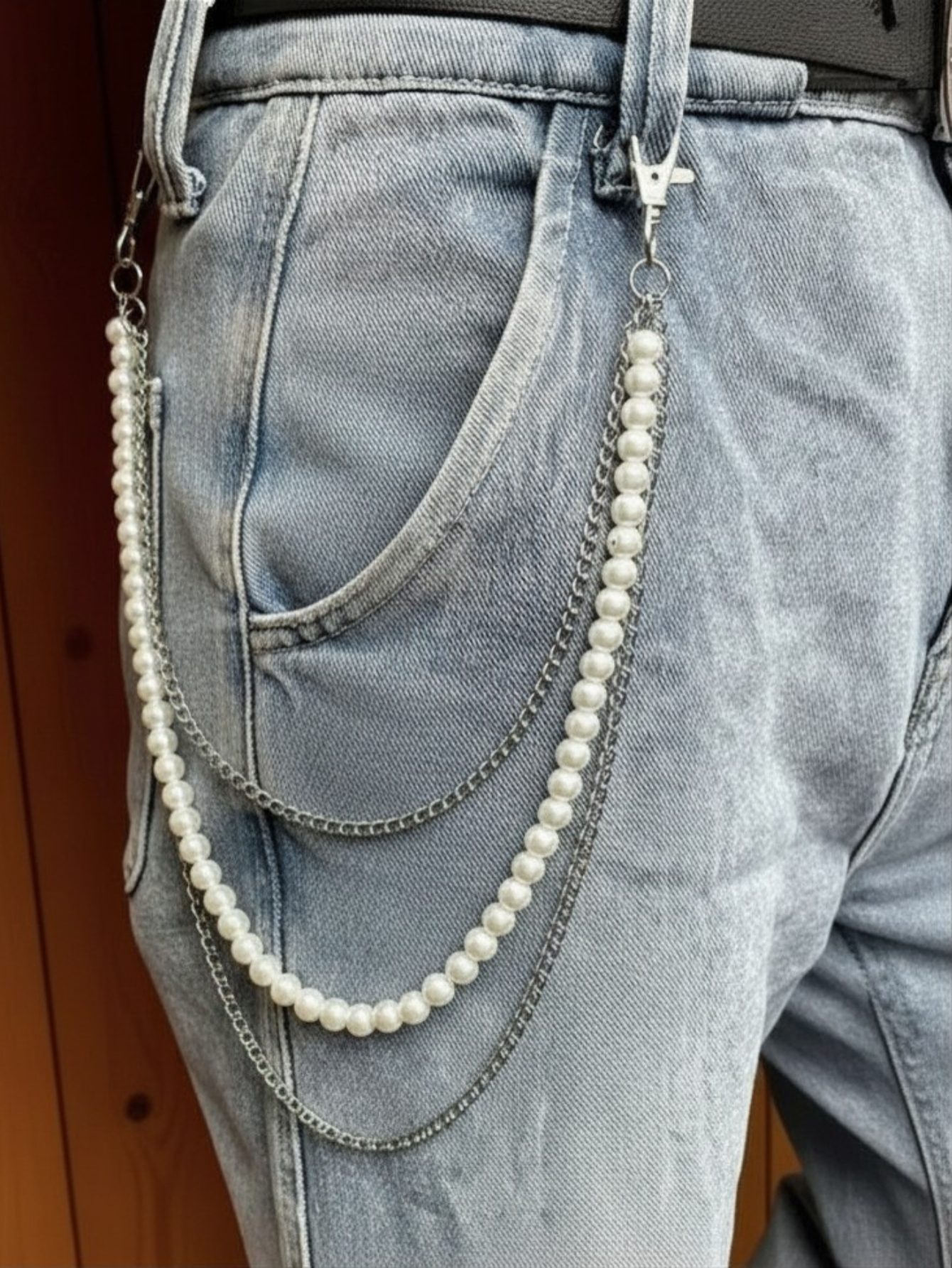Punk Pearl Wallet Chain
