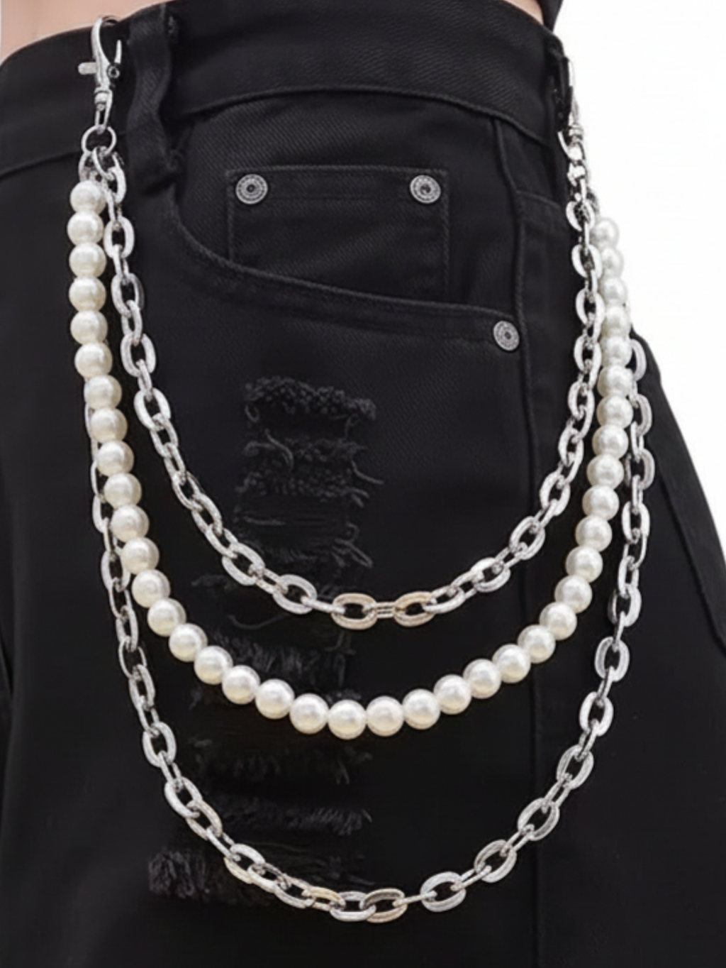 Punk Pearl Wallet Chain