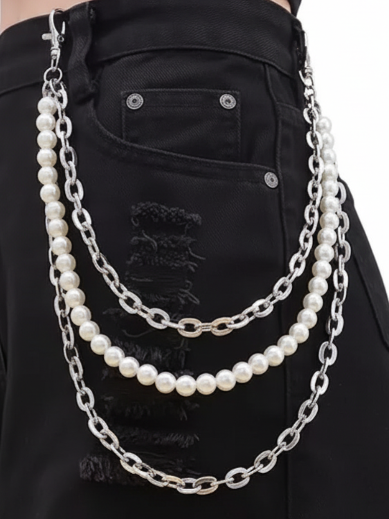 Punk Pearl Wallet Chain