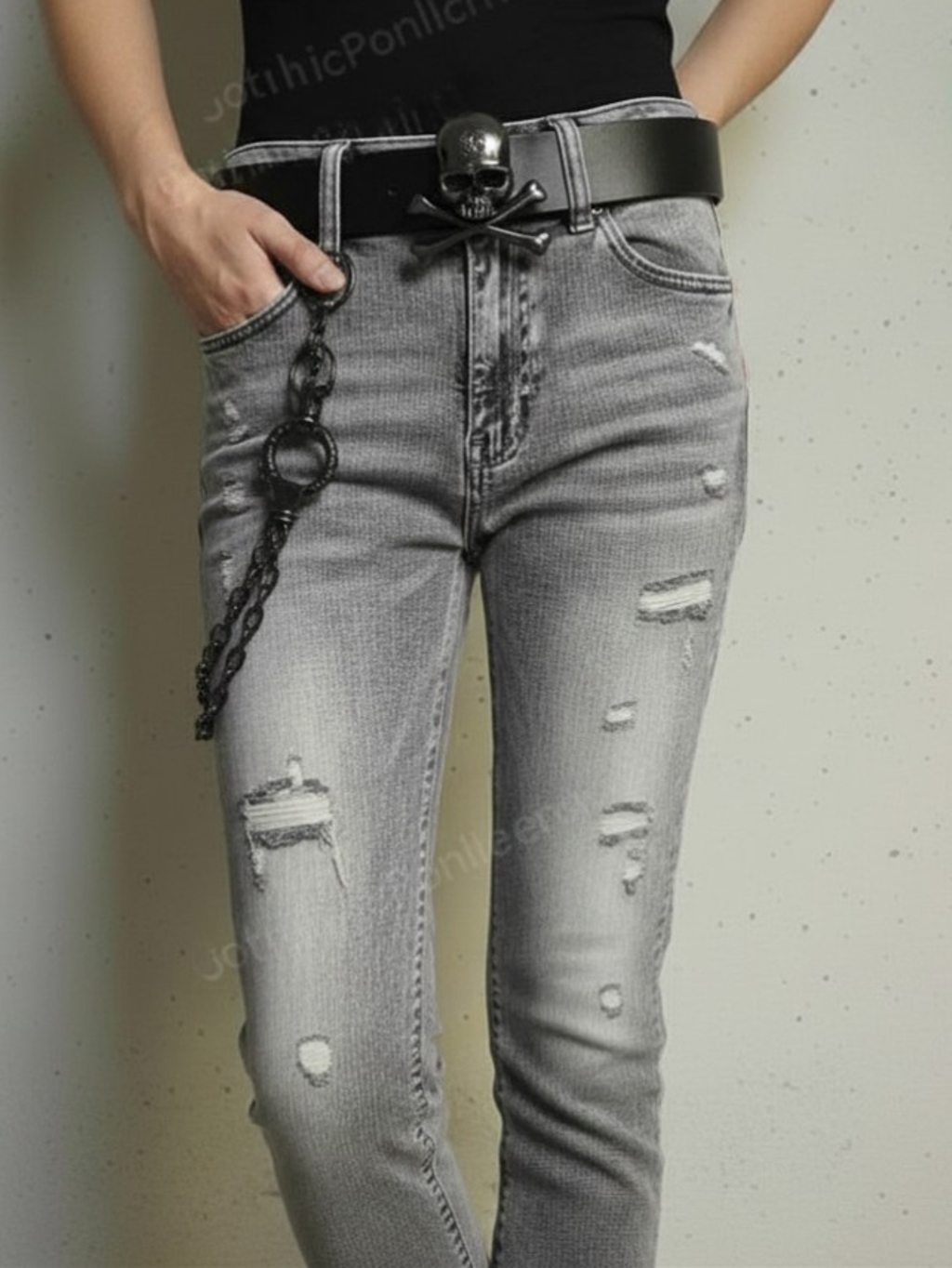 Skull Buckle Belt