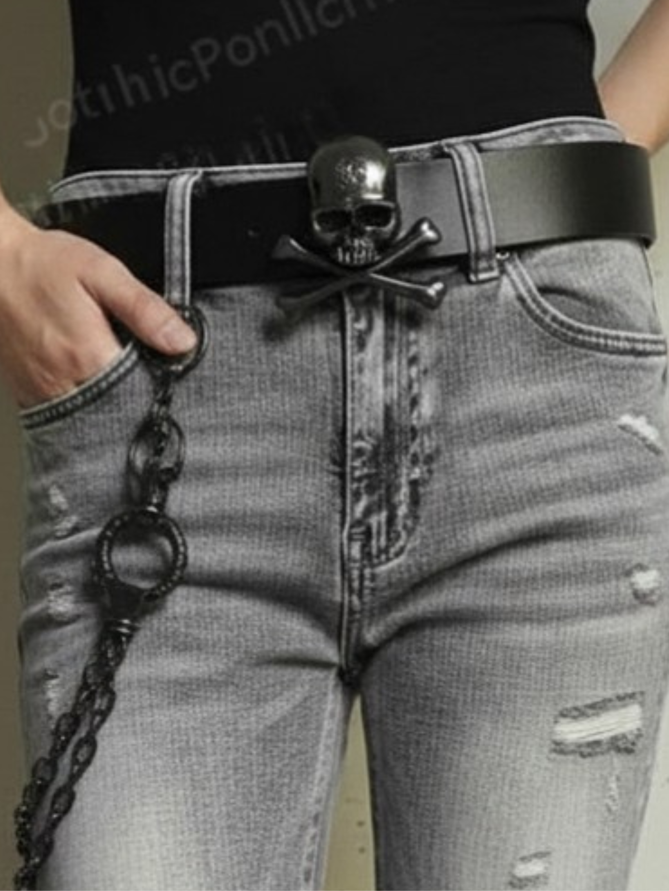 Skull Buckle Belt