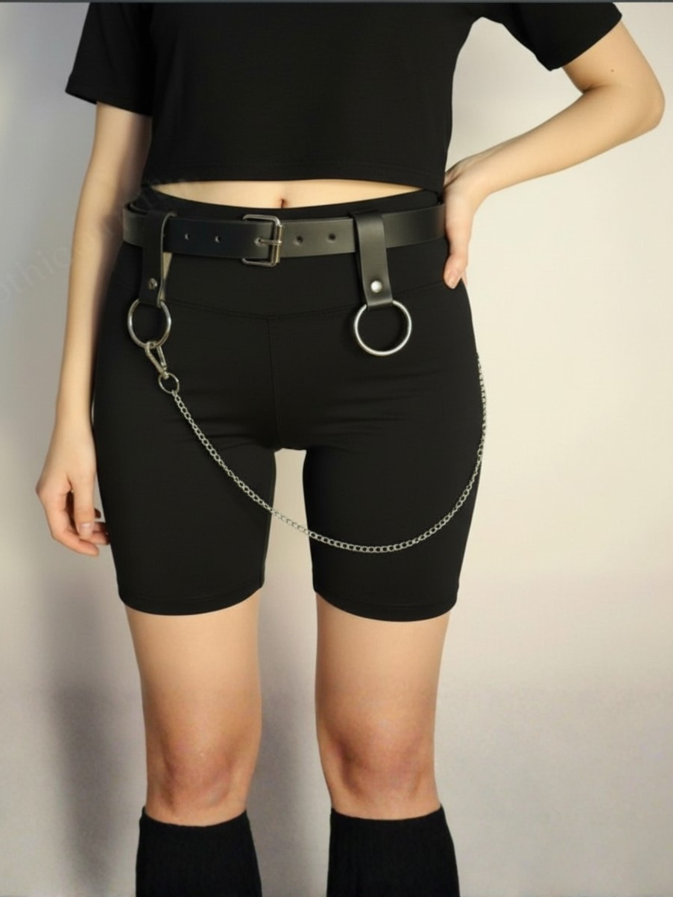 Black O-Ring Chain Belt