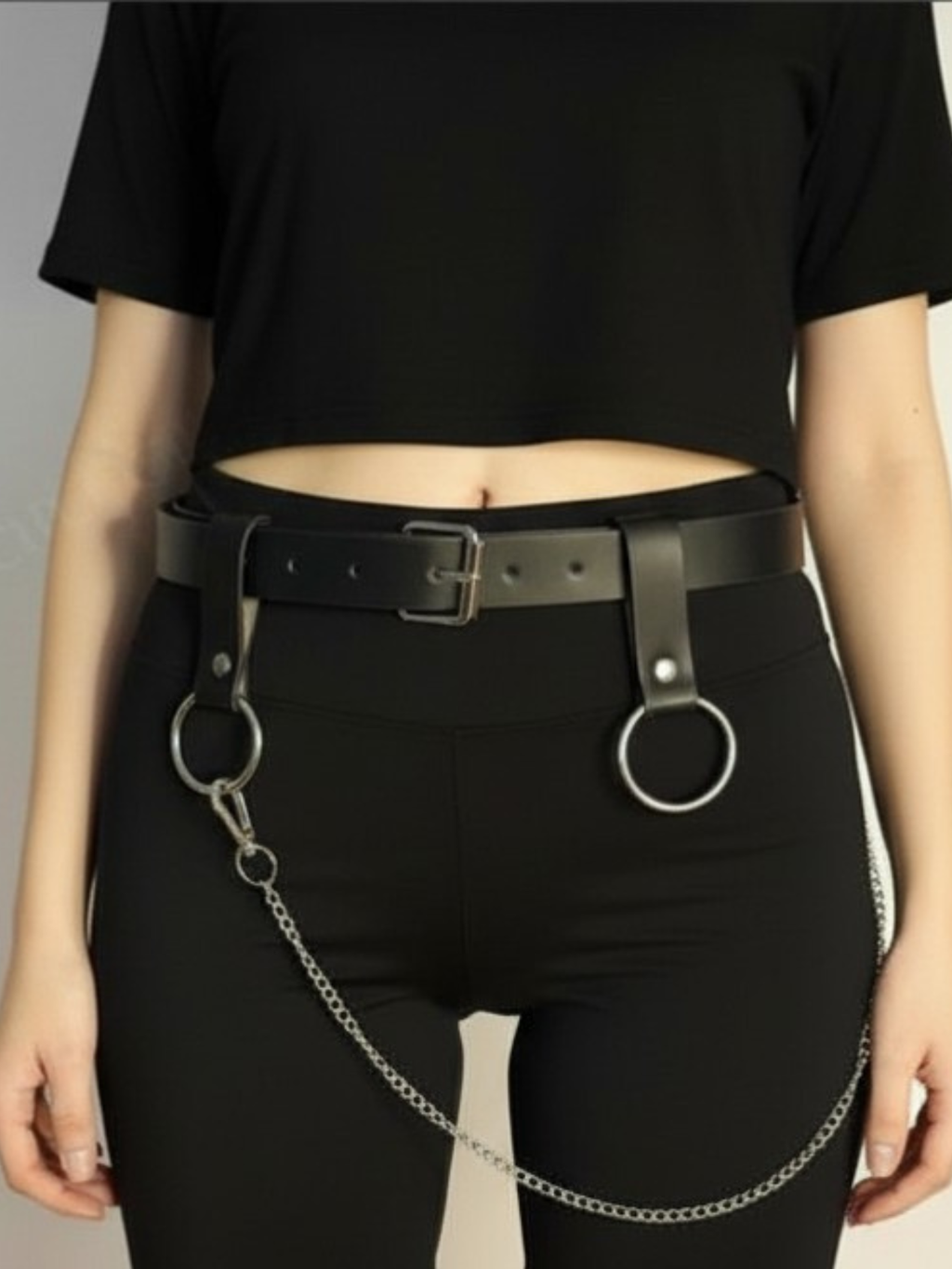 Black O-Ring Chain Belt