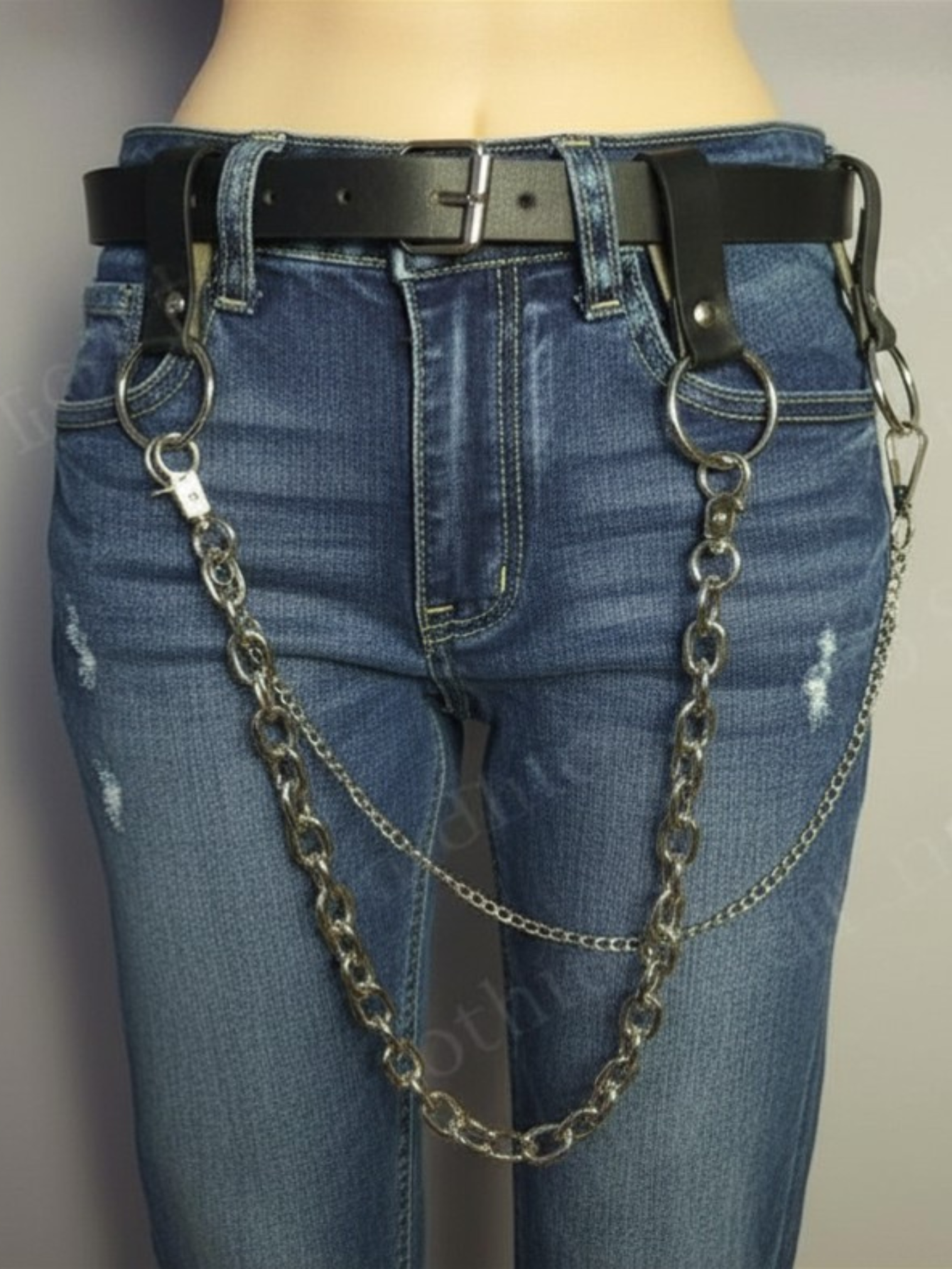 Black O-Ring Chain Belt