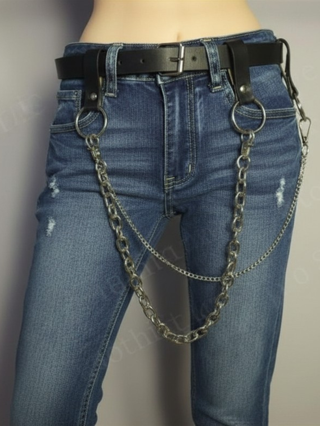 Black O-Ring Chain Belt