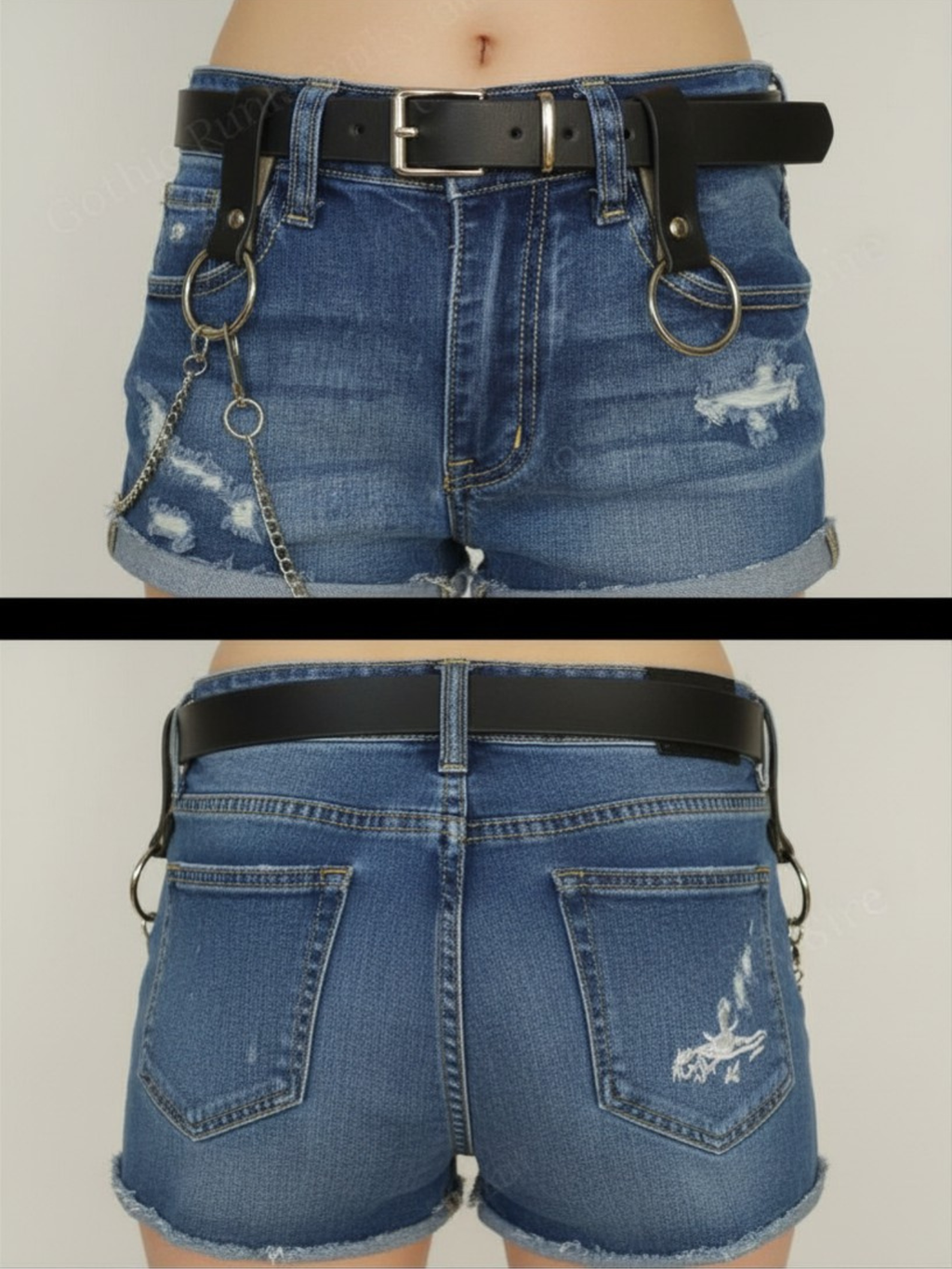 Black O-Ring Chain Belt