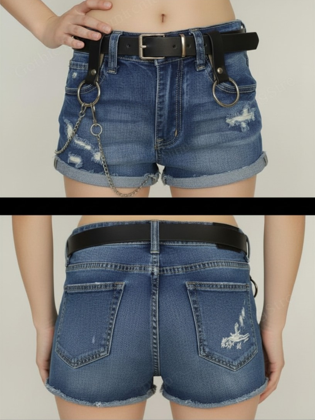 Black O-Ring Chain Belt