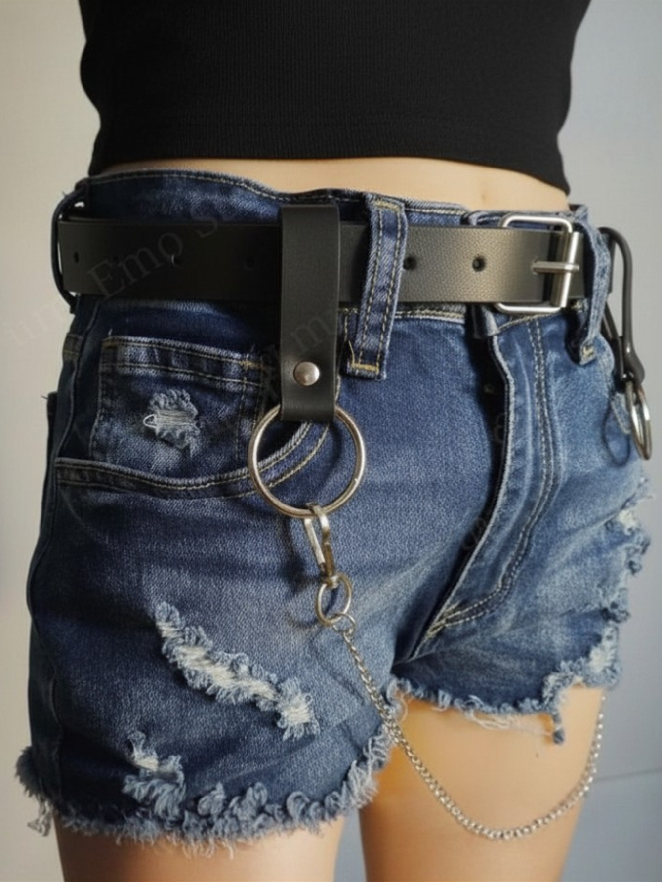 Black O-Ring Chain Belt