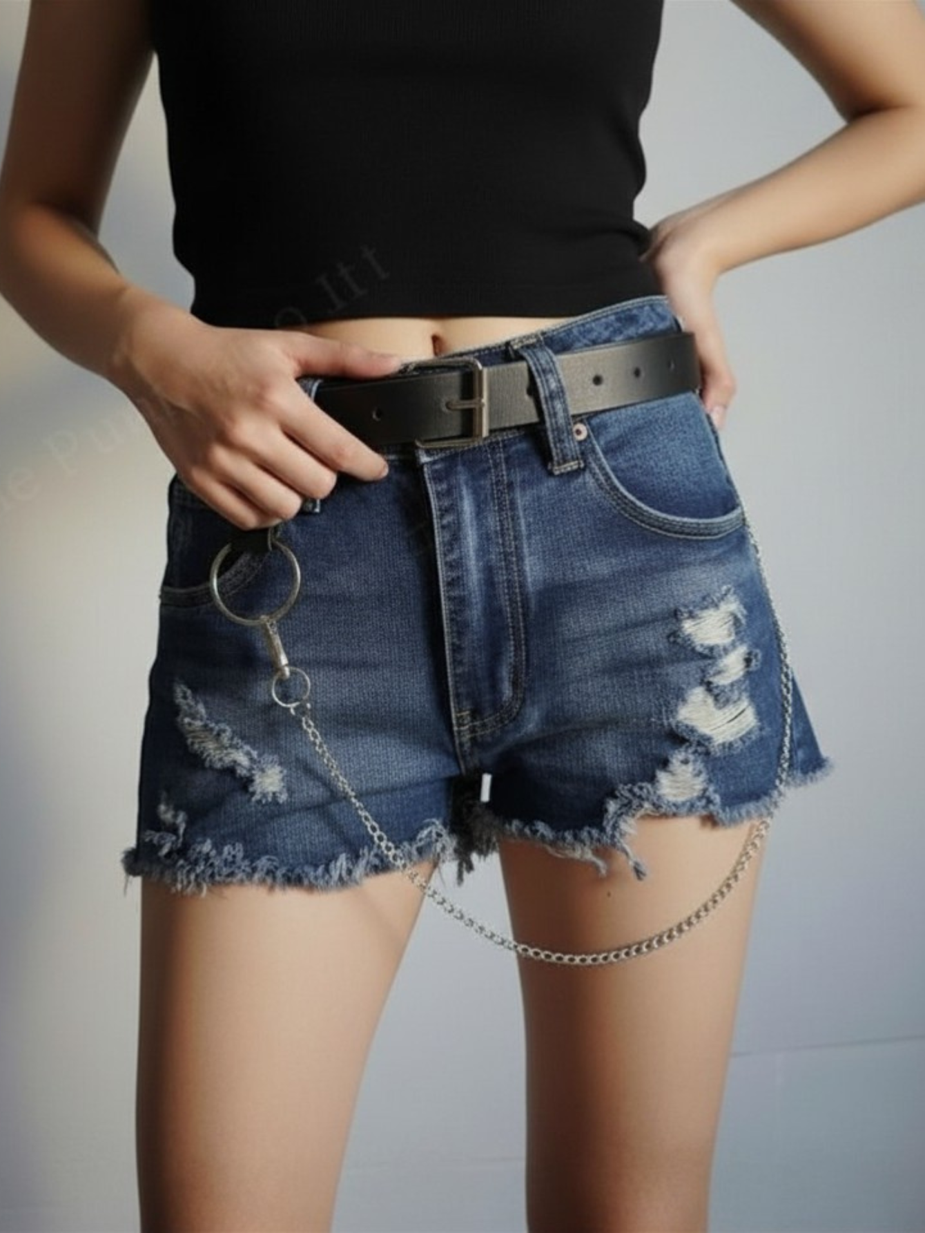 Black O-Ring Chain Belt