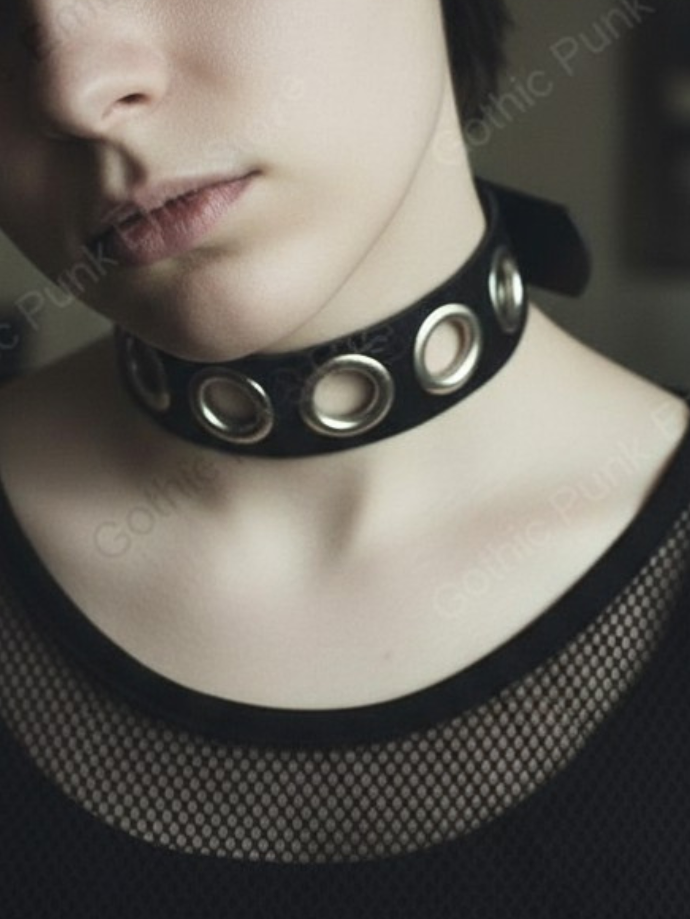 Black PU Leather O-Ring Collar
