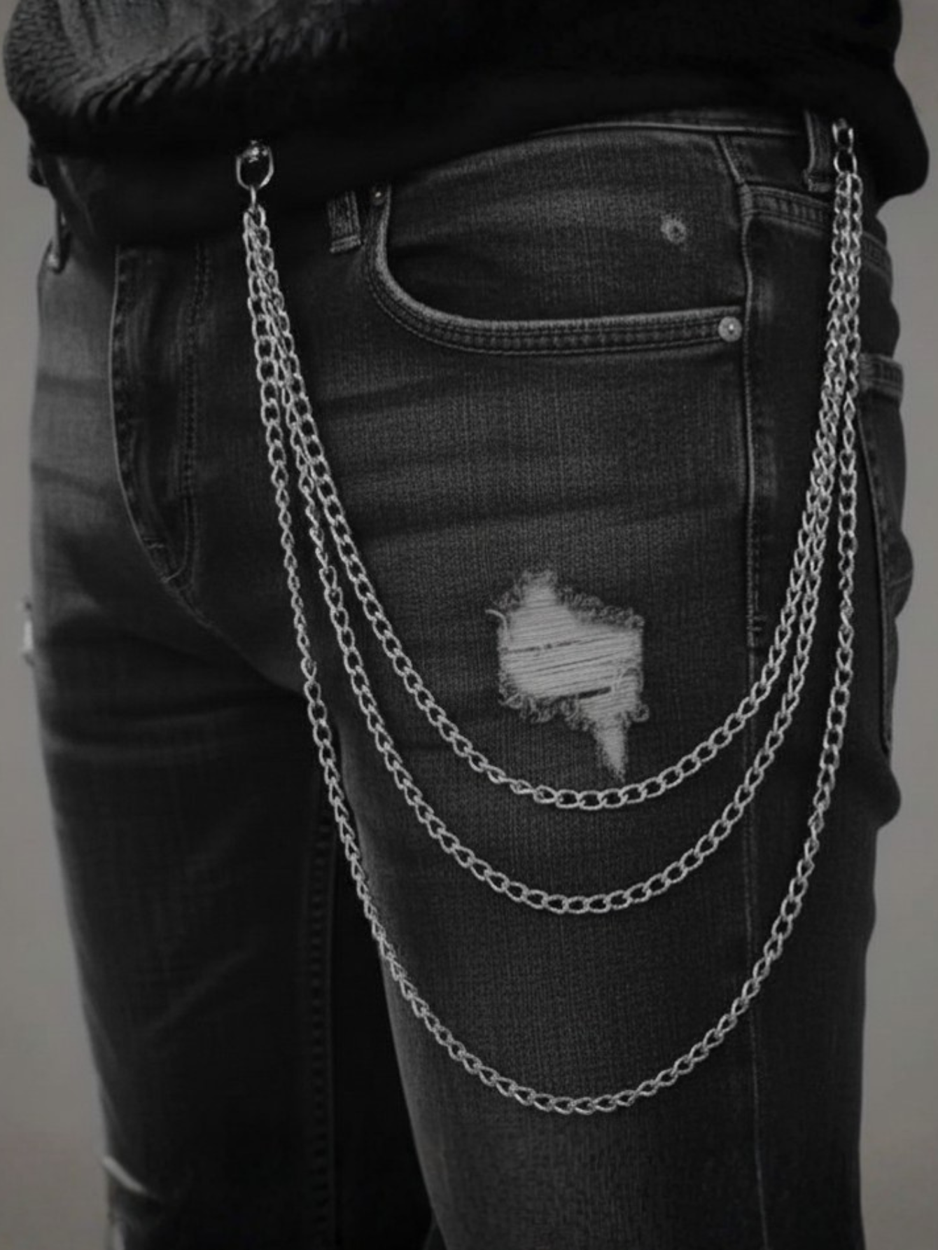 Layered Biker Wallet Chain