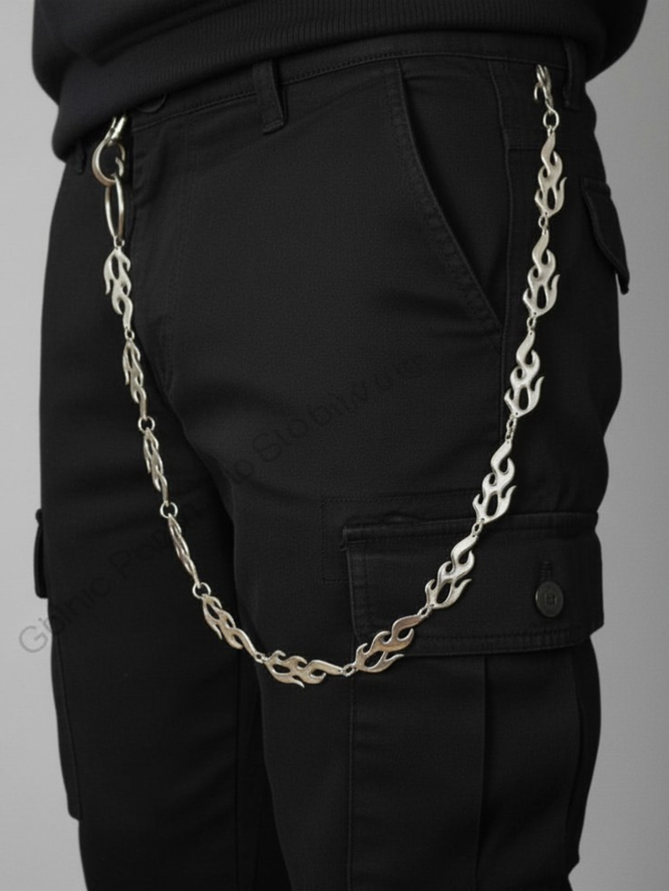 Flame Fire Pants Chain