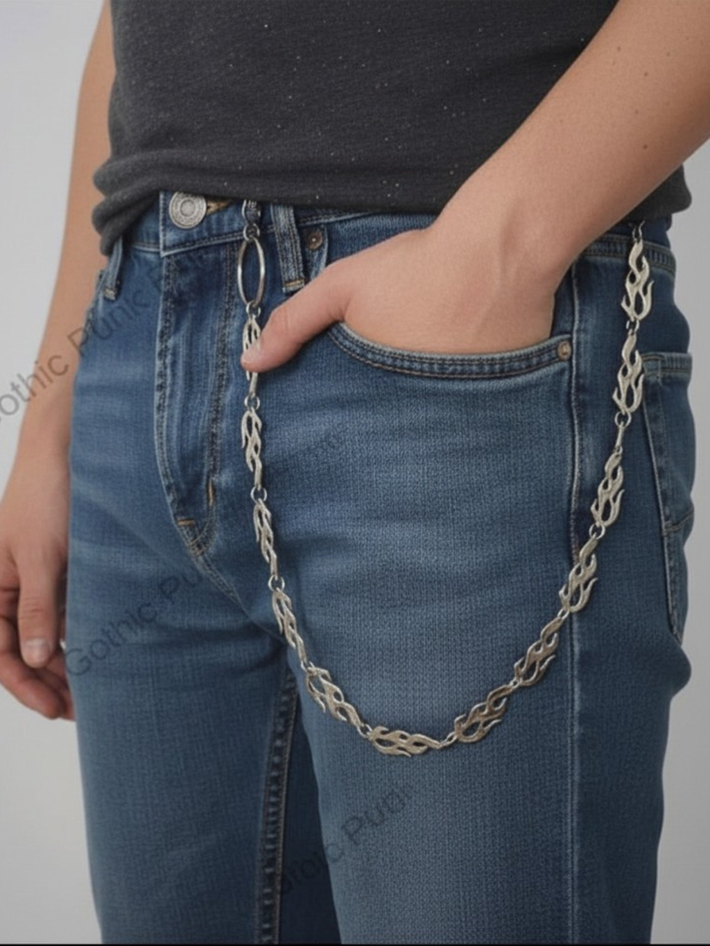 Flame Fire Pants Chain