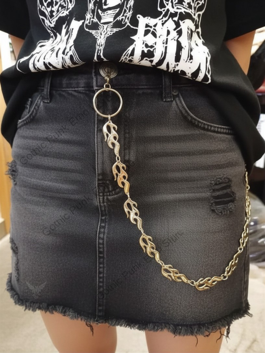 Flame Fire Pants Chain