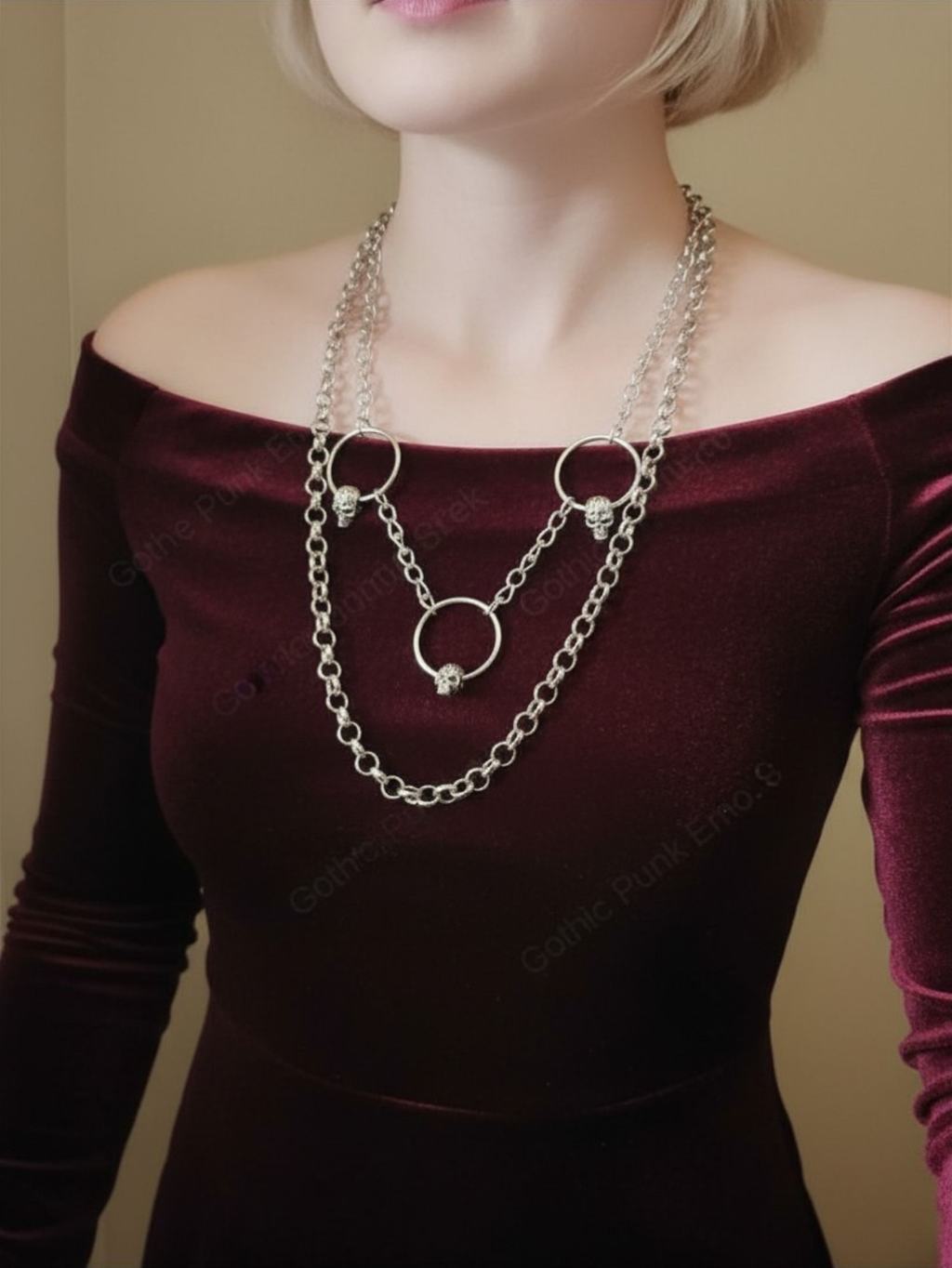 Skull O-Ring Punk Pants Chain