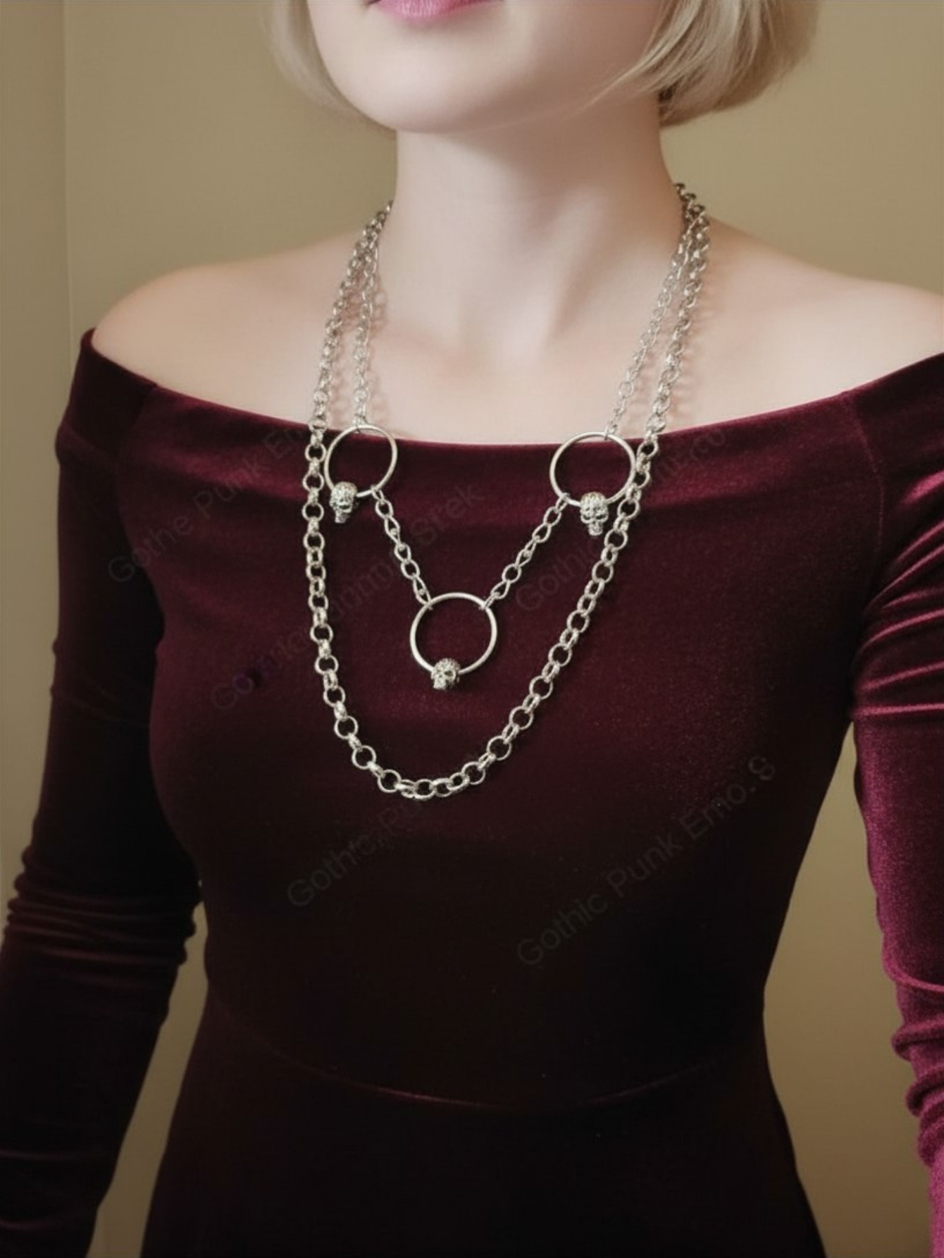 Skull O-Ring Punk Pants Chain