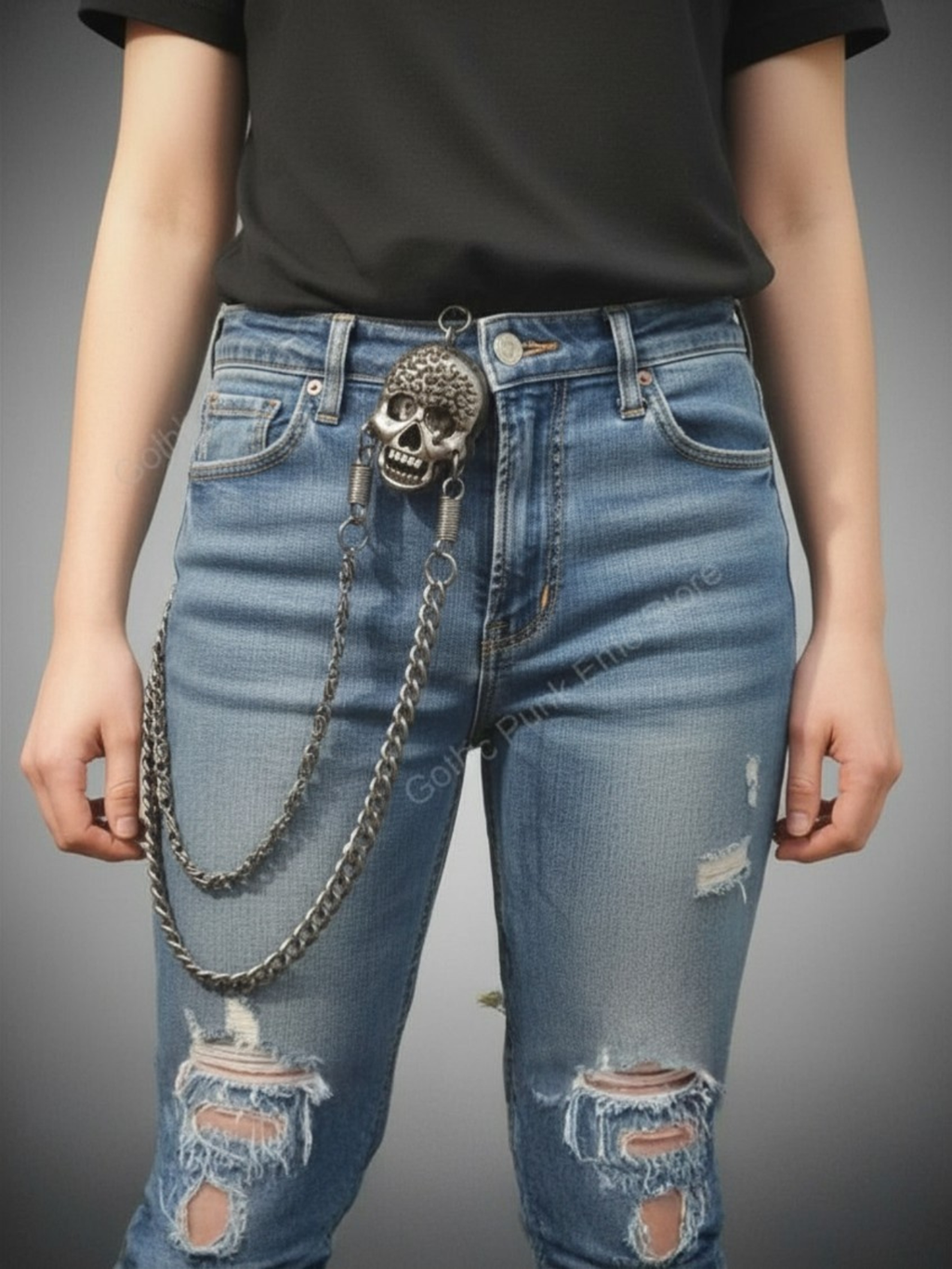 Skull Heavy Metal Steel Wallet Chain
