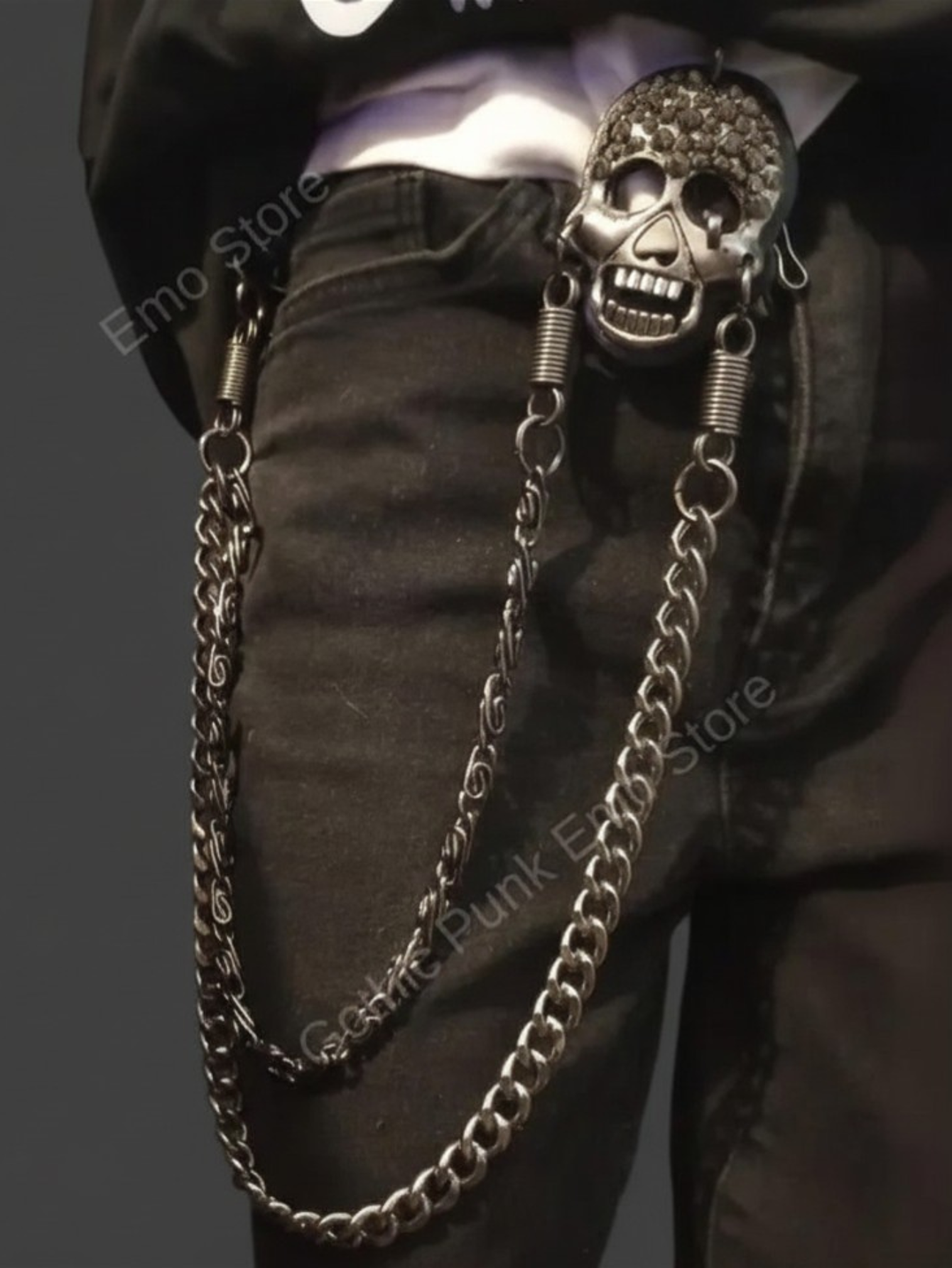 Skull Heavy Metal Steel Wallet Chain