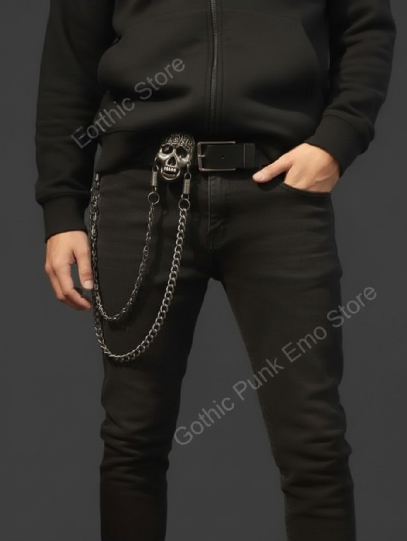 Skull Heavy Metal Steel Wallet Chain