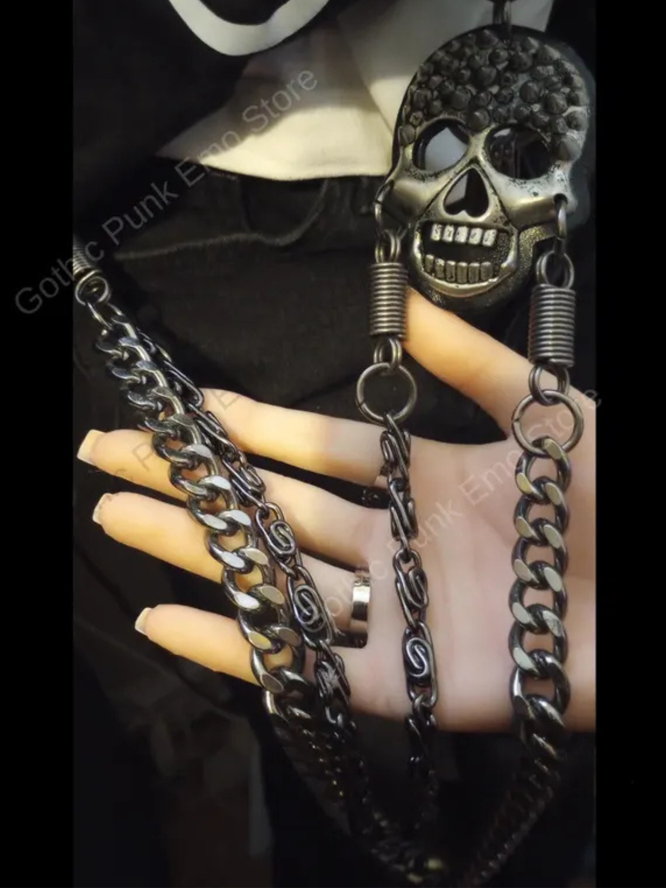 Skull Heavy Metal Steel Wallet Chain