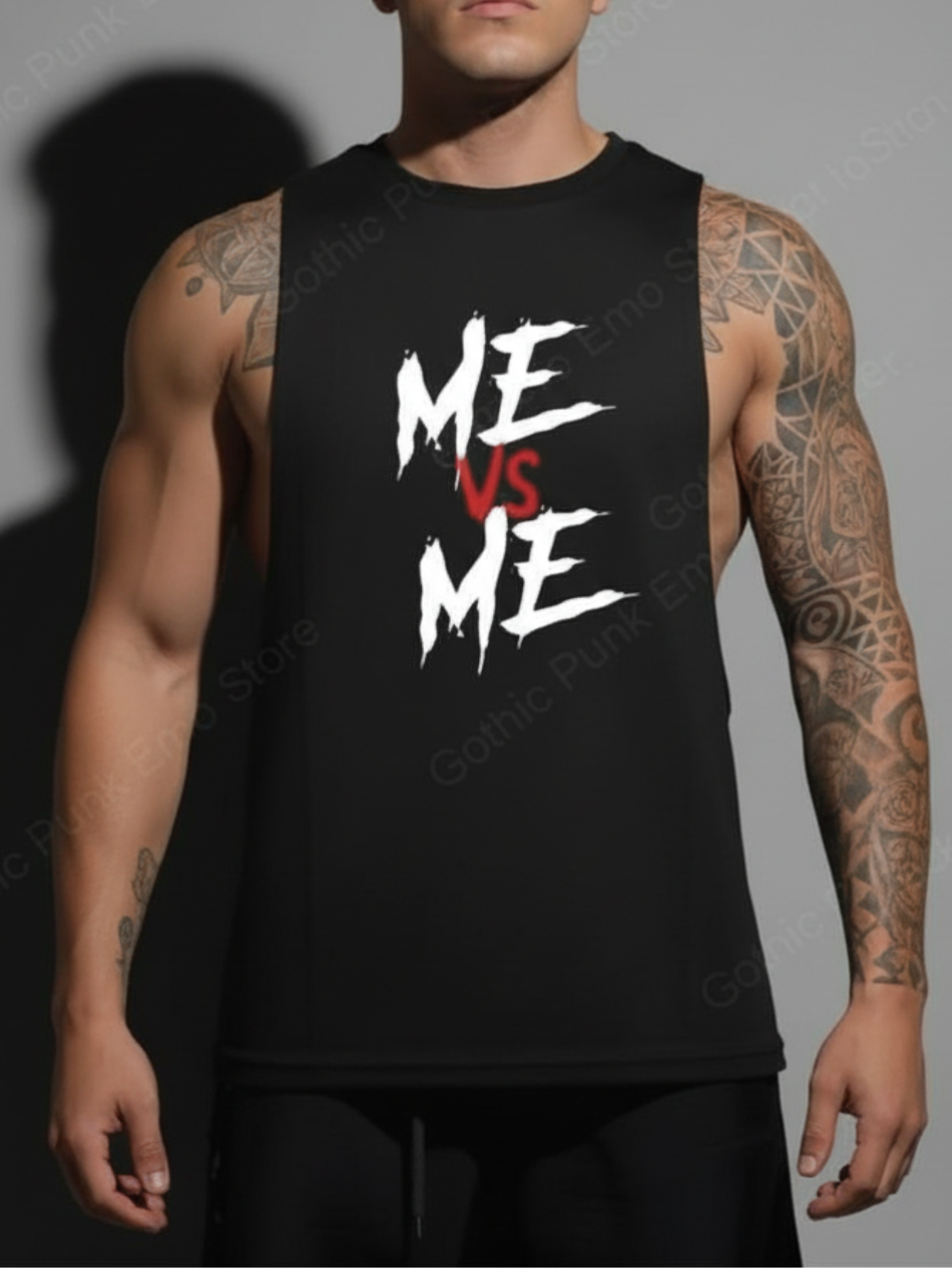 Tank Top Black Cut Out Shirt