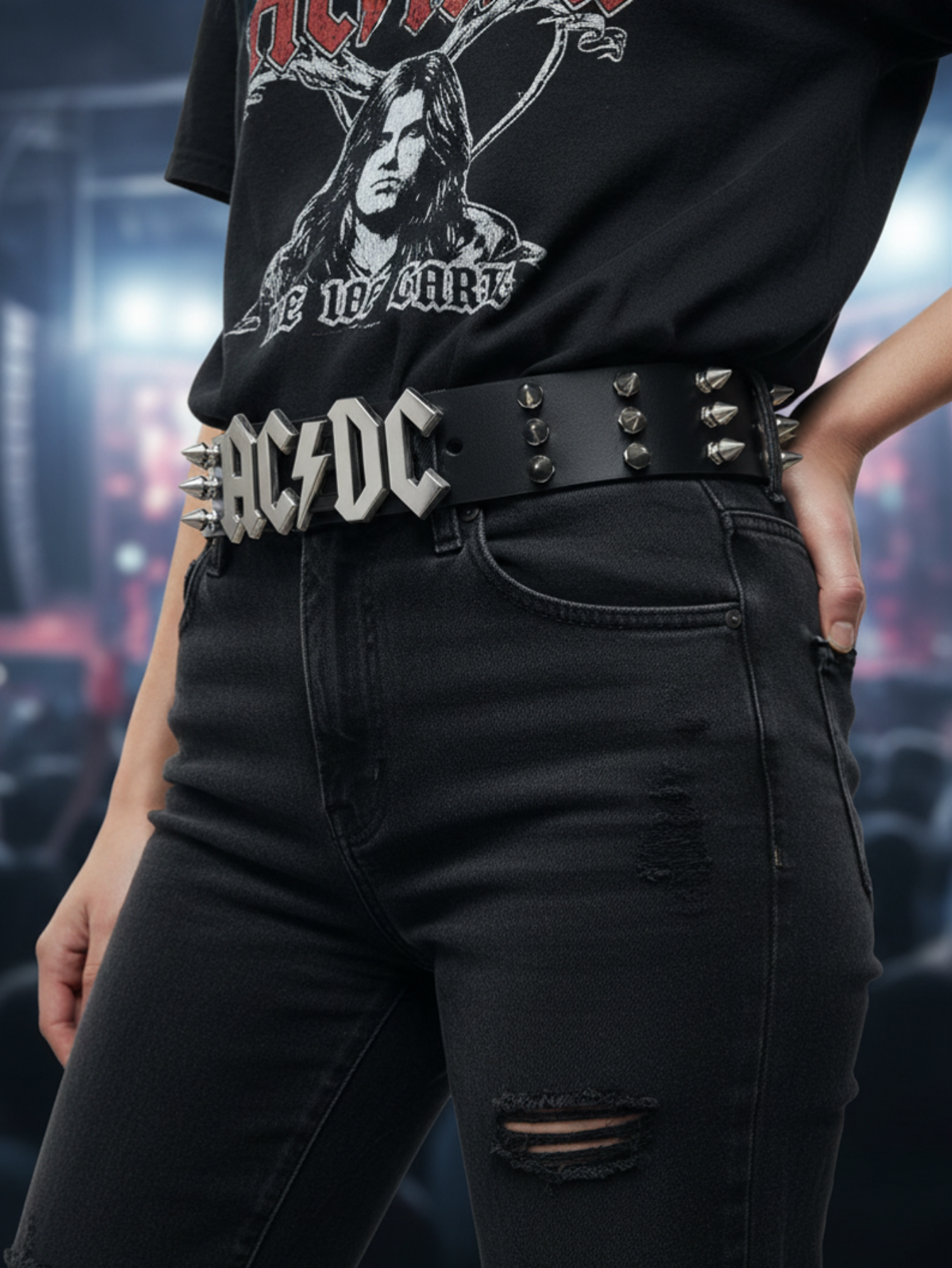 ACDC Rock Tree Spiked Belt