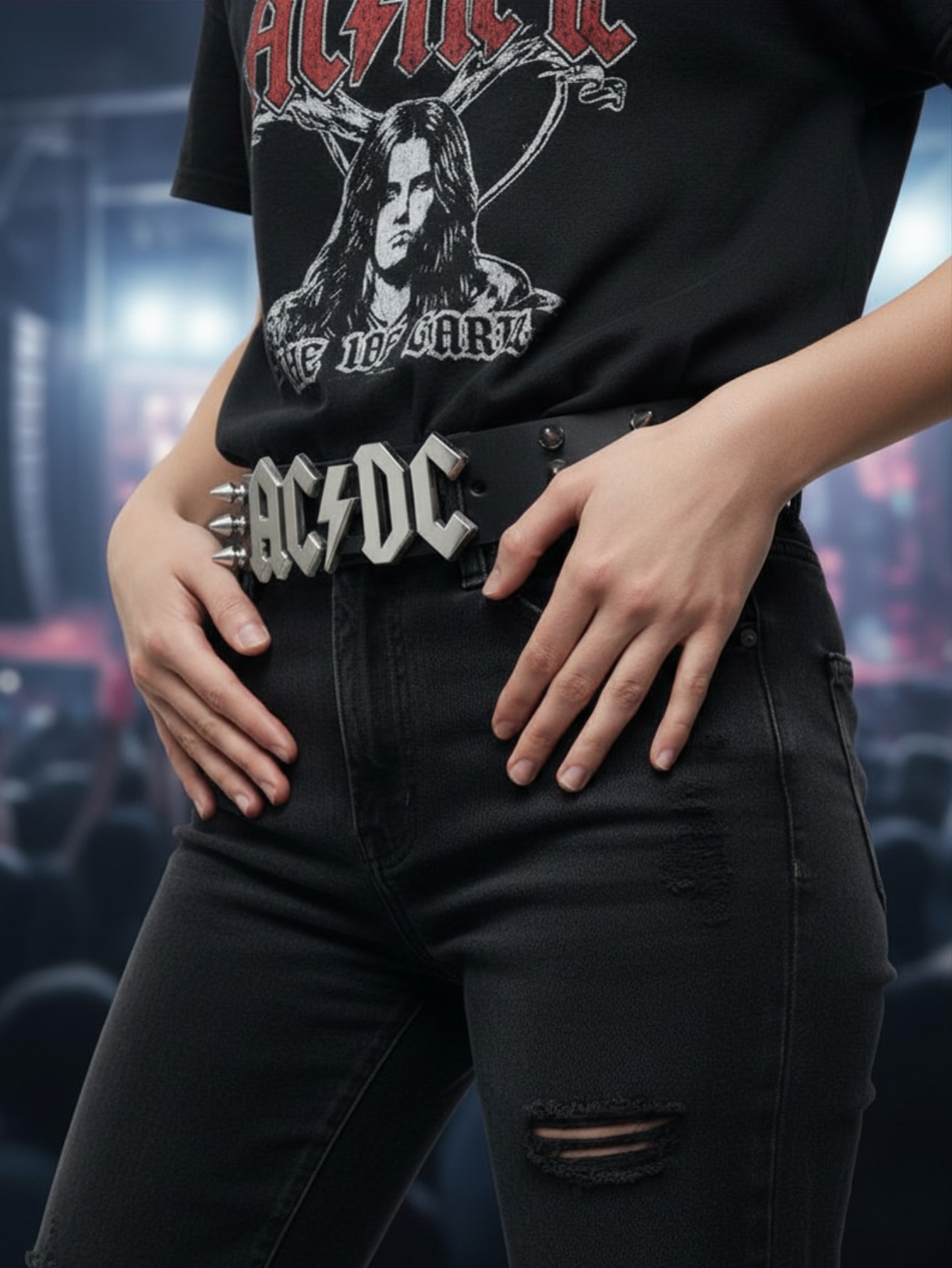 ACDC Rock Tree Spiked Belt