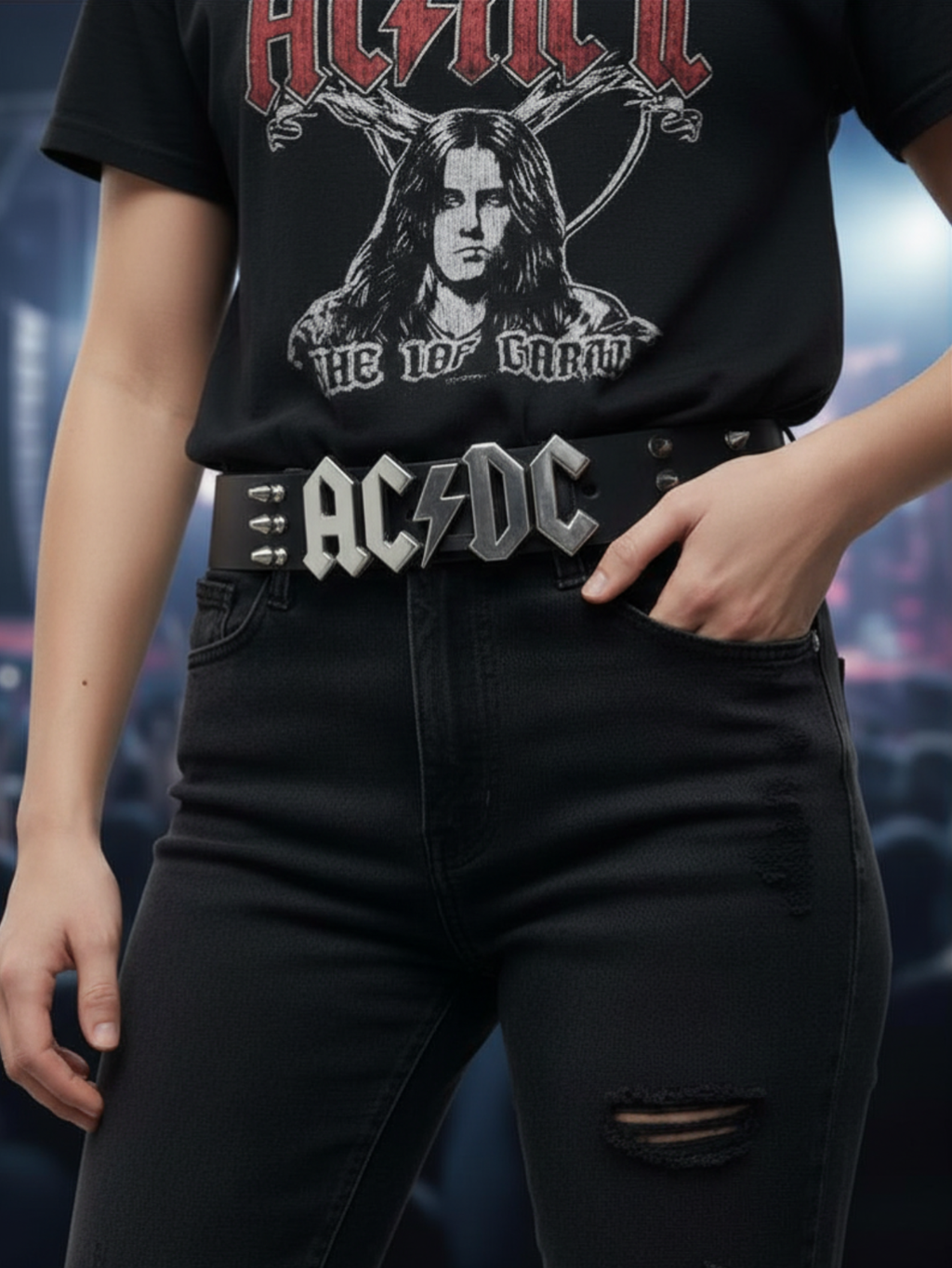 ACDC Rock Tree Spiked Belt