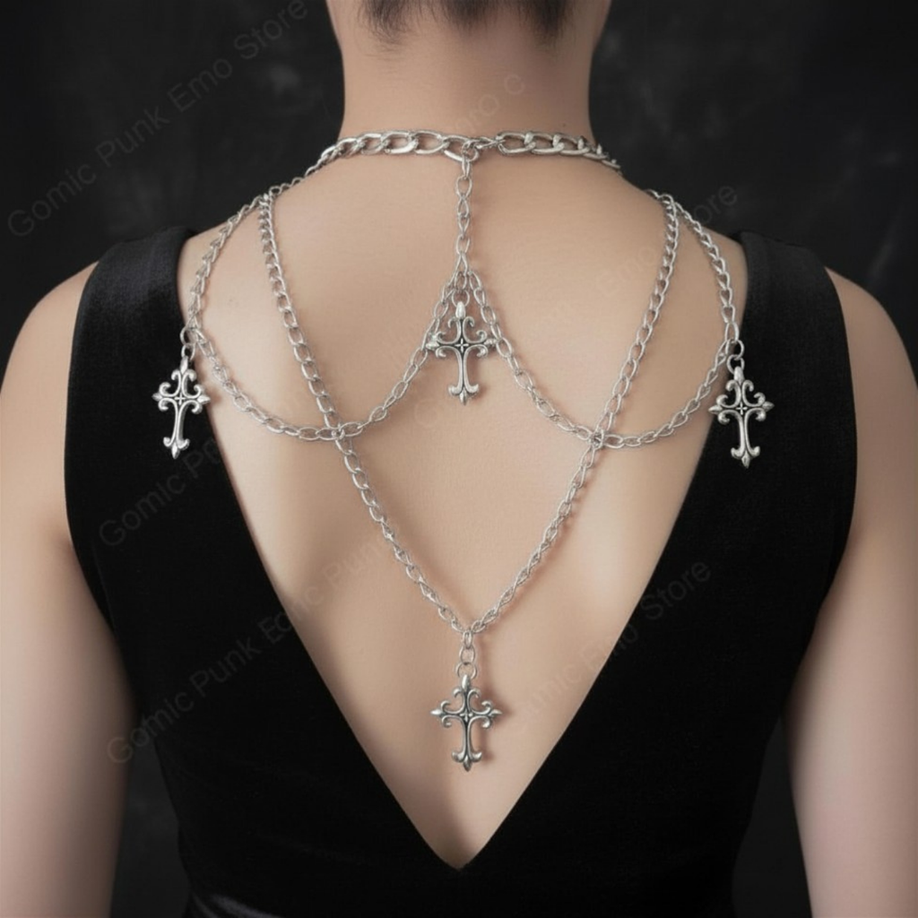 Layered Emo Punk Chain Necklace