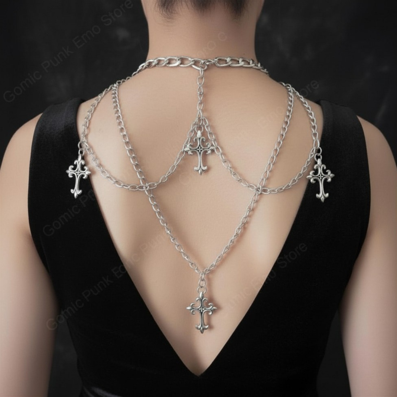 Layered Emo Punk Chain Necklace