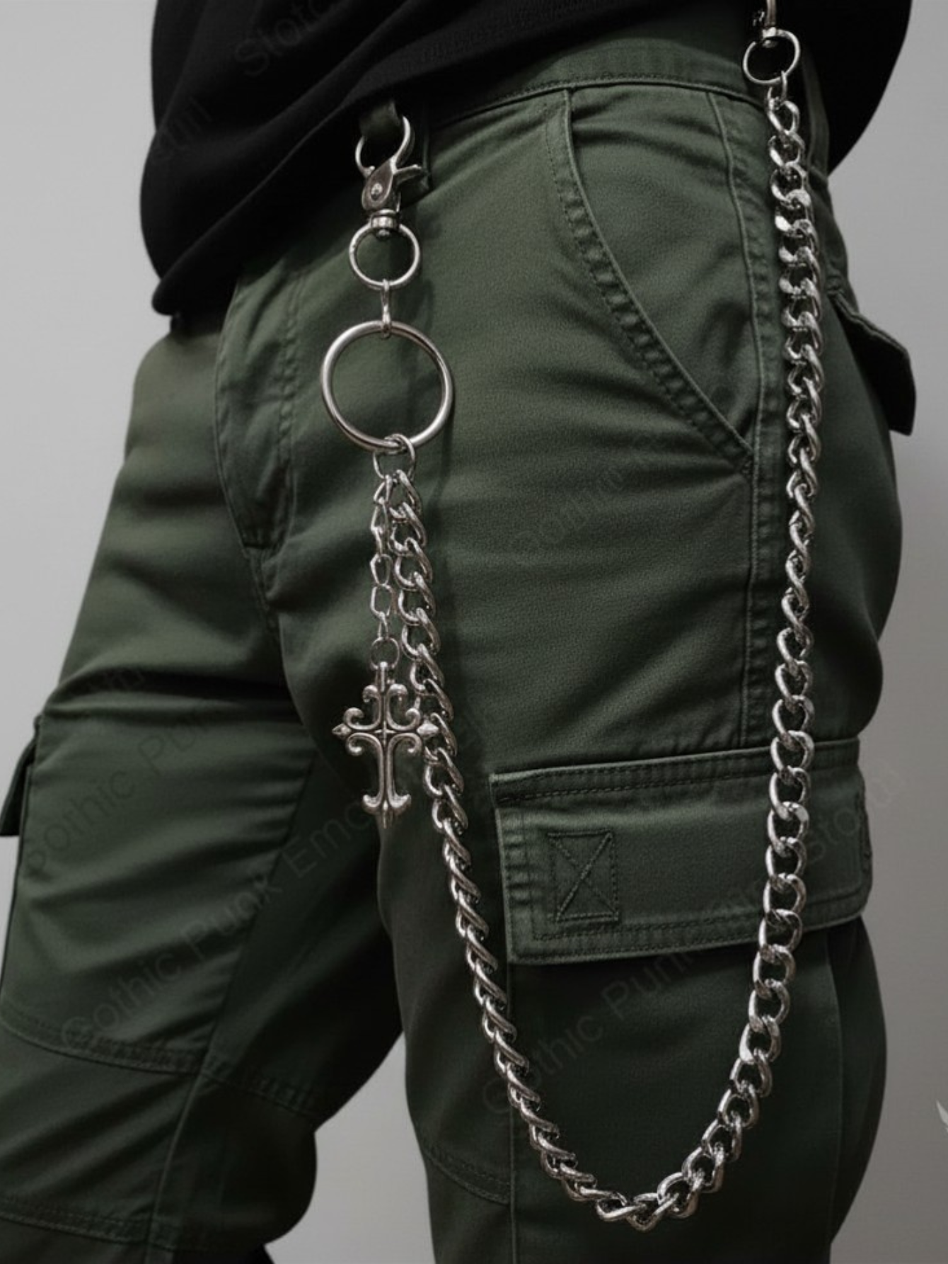 Pants Wallet Chain Cross Men Women